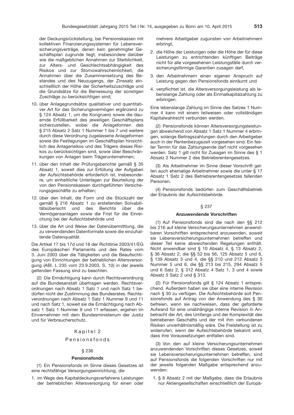 BGBl. 2015, Seite 513 — Originalseite als Abbildung