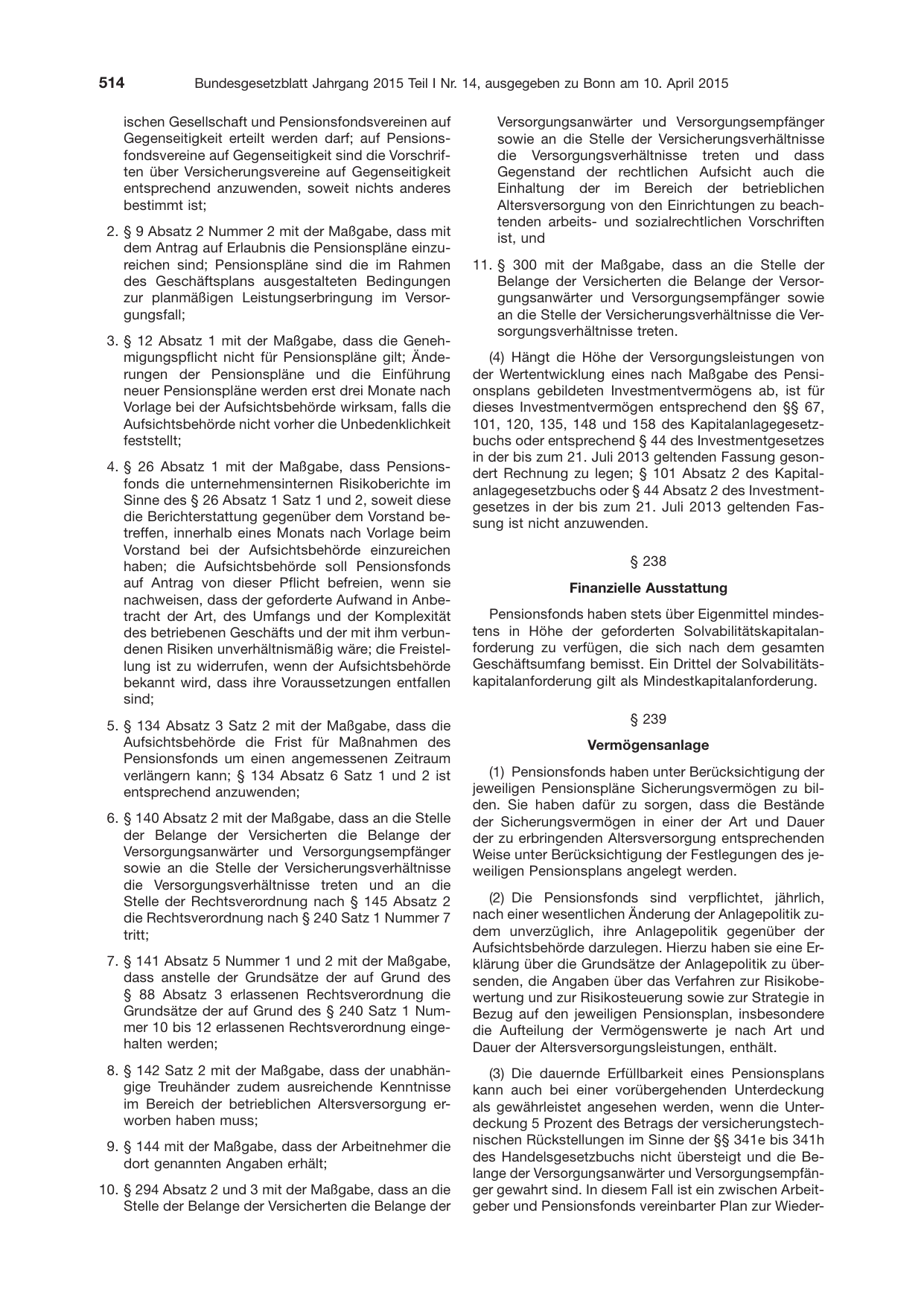 BGBl. 2015, Seite 514 — Originalseite als Abbildung