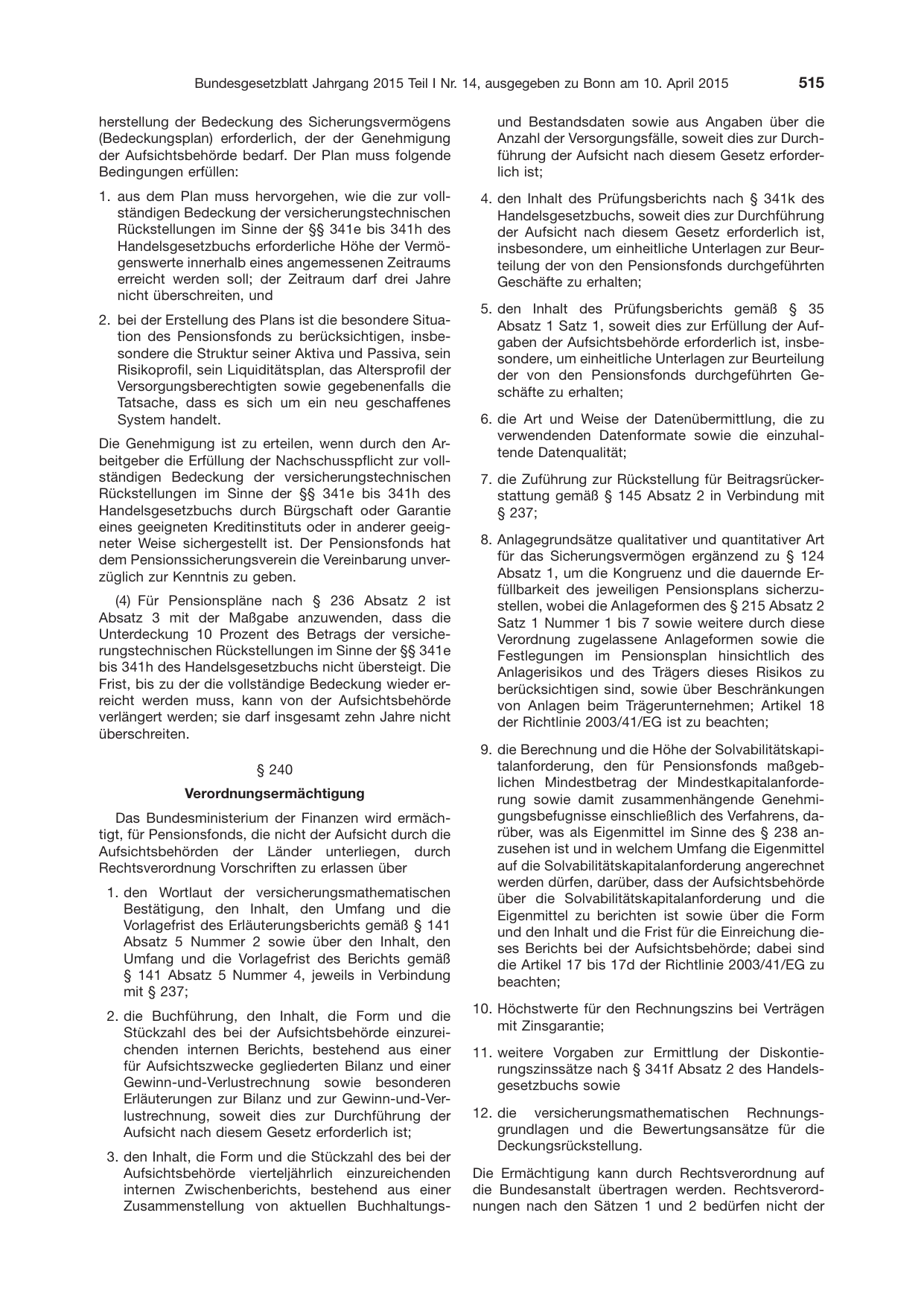 BGBl. 2015, Seite 515 — Originalseite als Abbildung