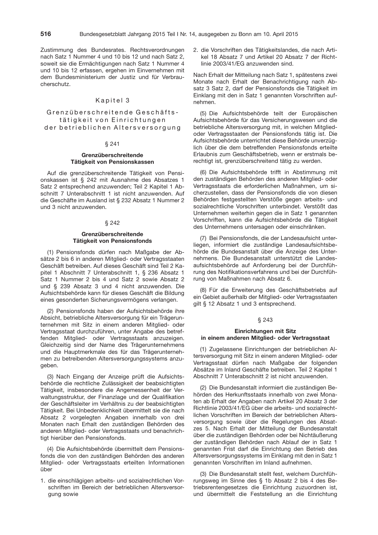 BGBl. 2015, Seite 516 — Originalseite als Abbildung