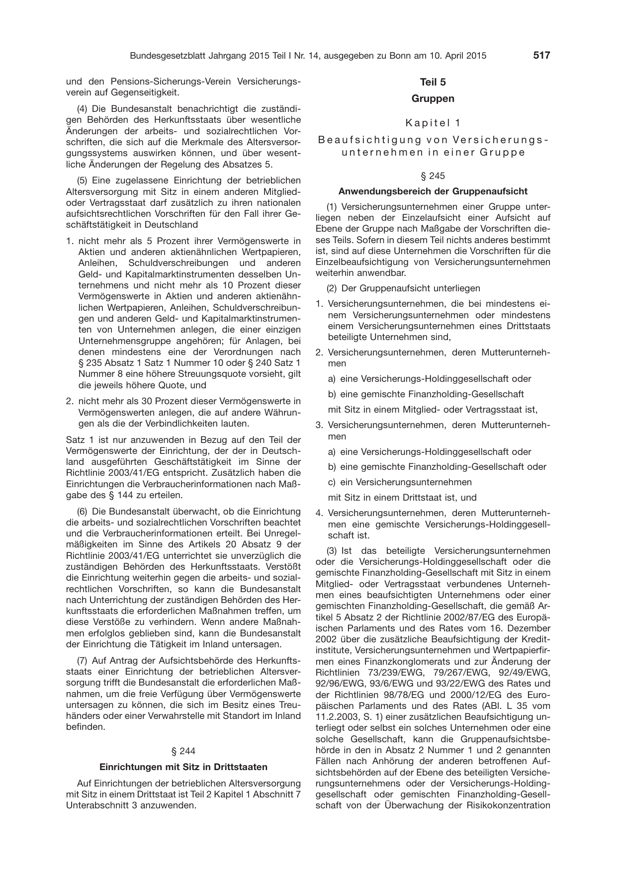 BGBl. 2015, Seite 517 — Originalseite als Abbildung