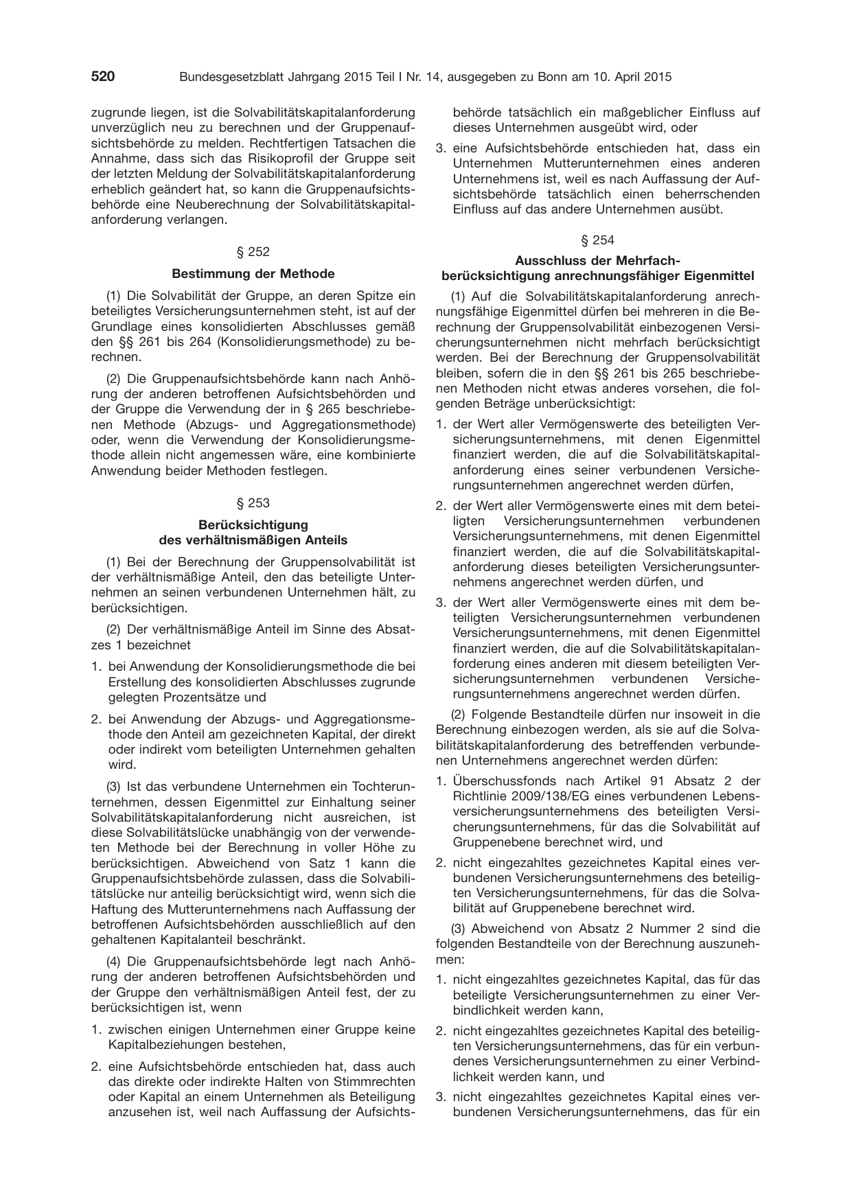 BGBl. 2015, Seite 520 — Originalseite als Abbildung
