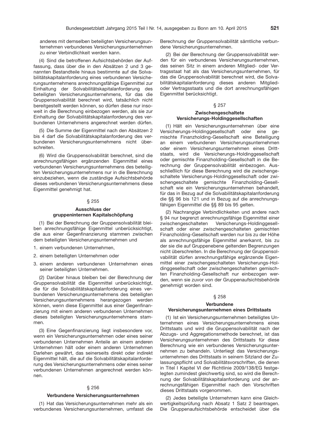 BGBl. 2015, Seite 521 — Originalseite als Abbildung