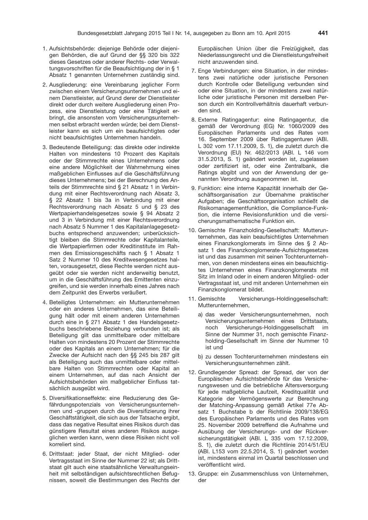 BGBl. 2015, Seite 441 — Originalseite als Abbildung