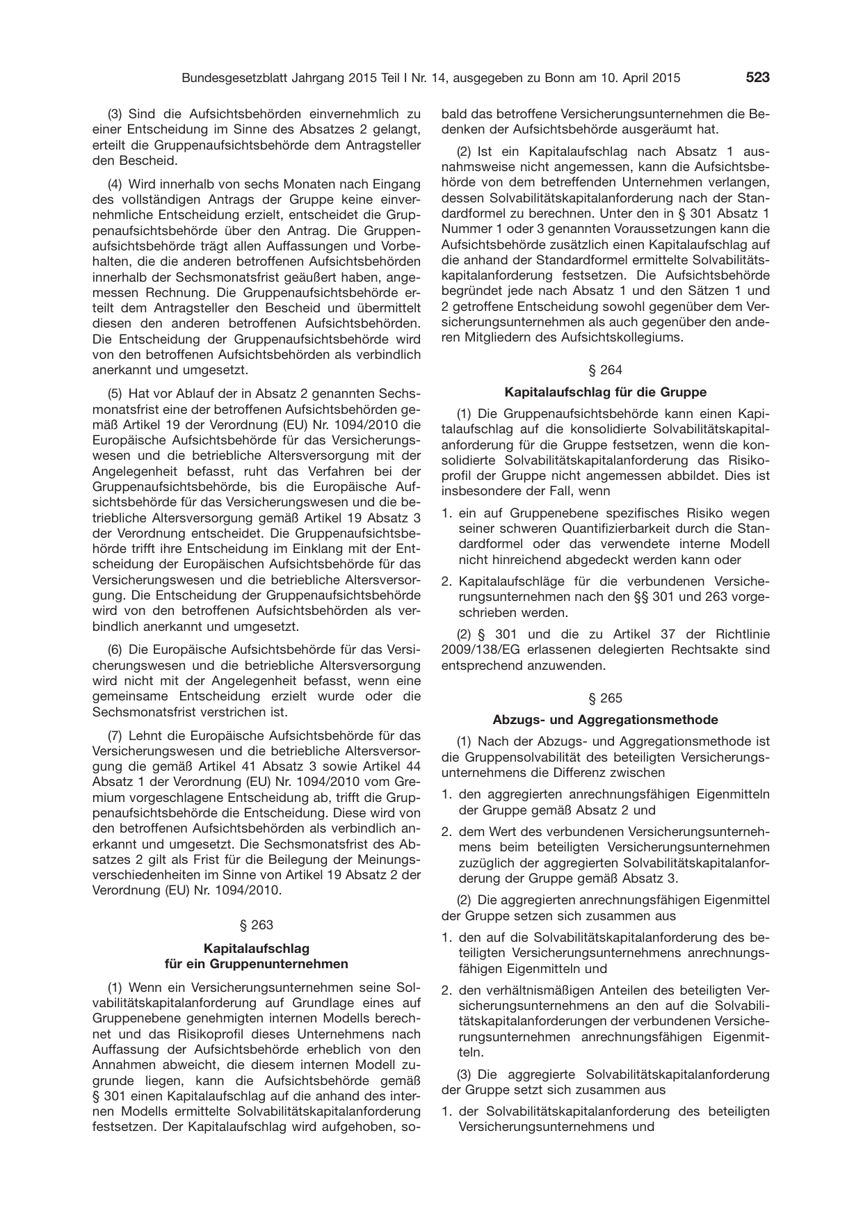 BGBl. 2015, Seite 523 — Originalseite als Abbildung