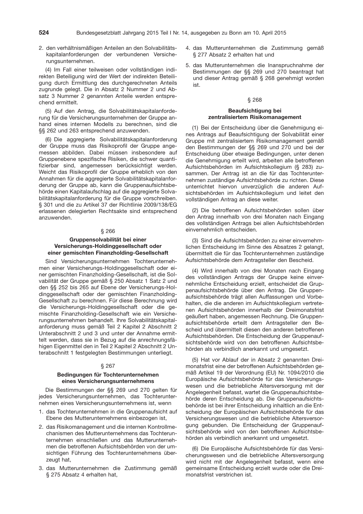 BGBl. 2015, Seite 524 — Originalseite als Abbildung