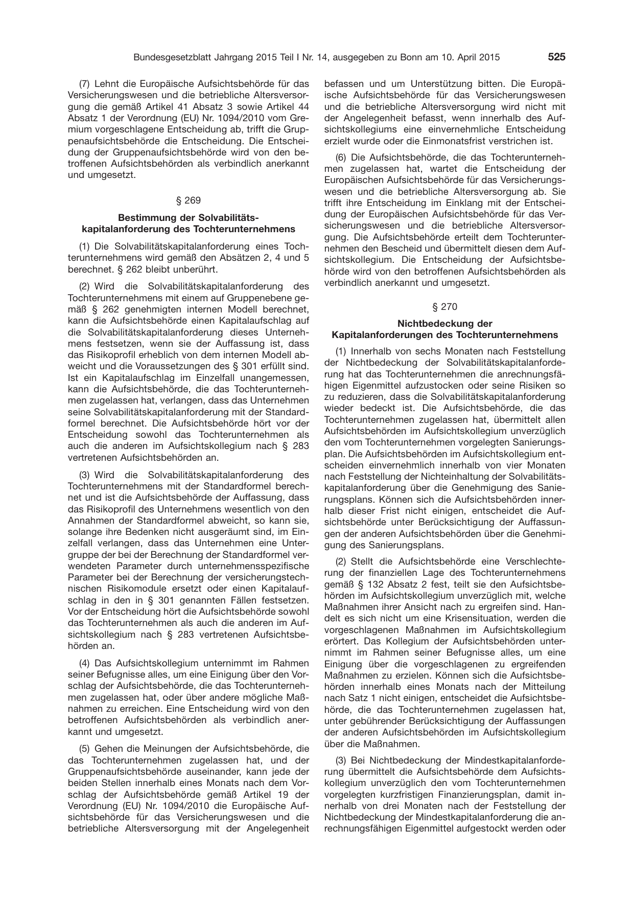 BGBl. 2015, Seite 525 — Originalseite als Abbildung