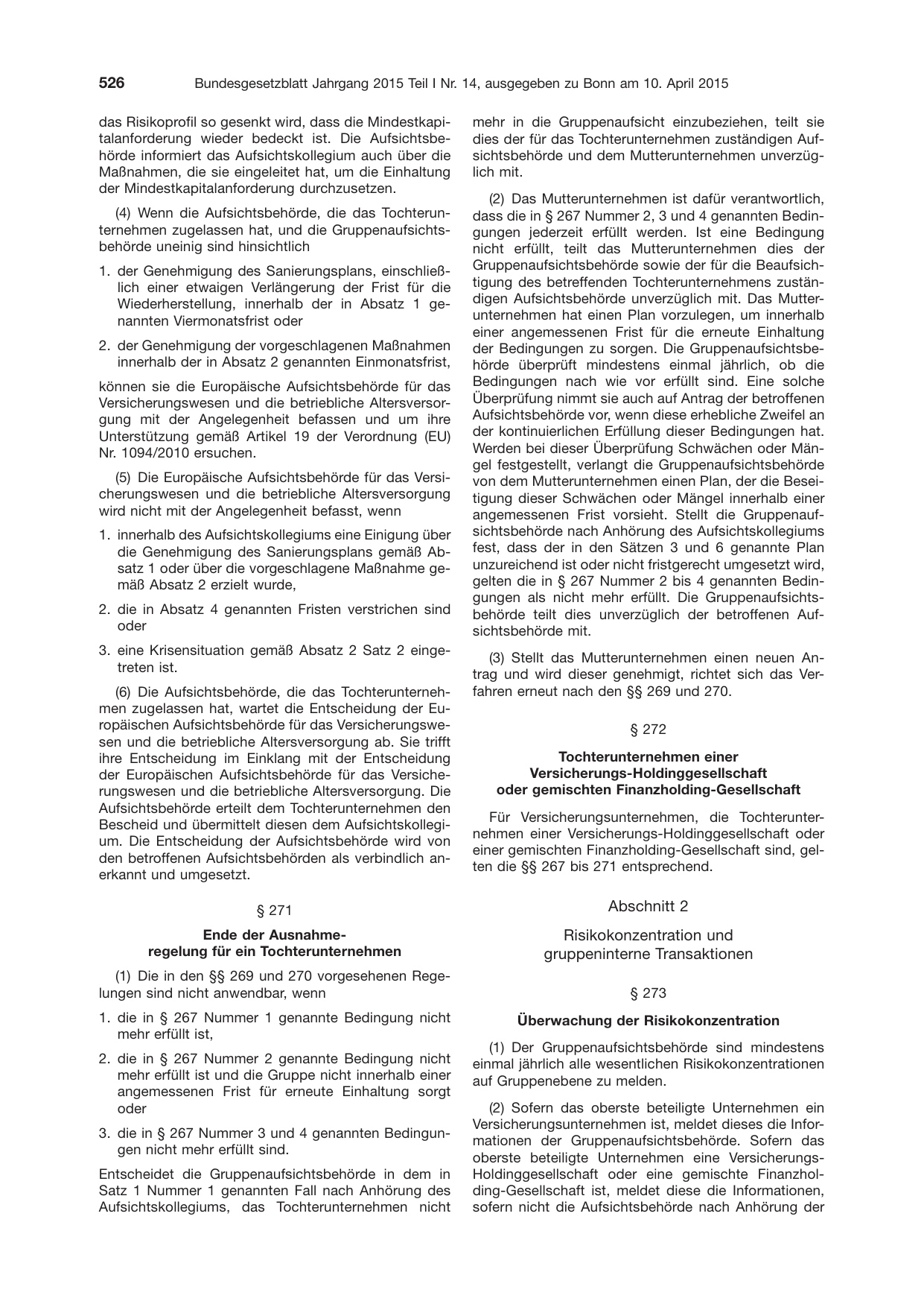 BGBl. 2015, Seite 526 — Originalseite als Abbildung
