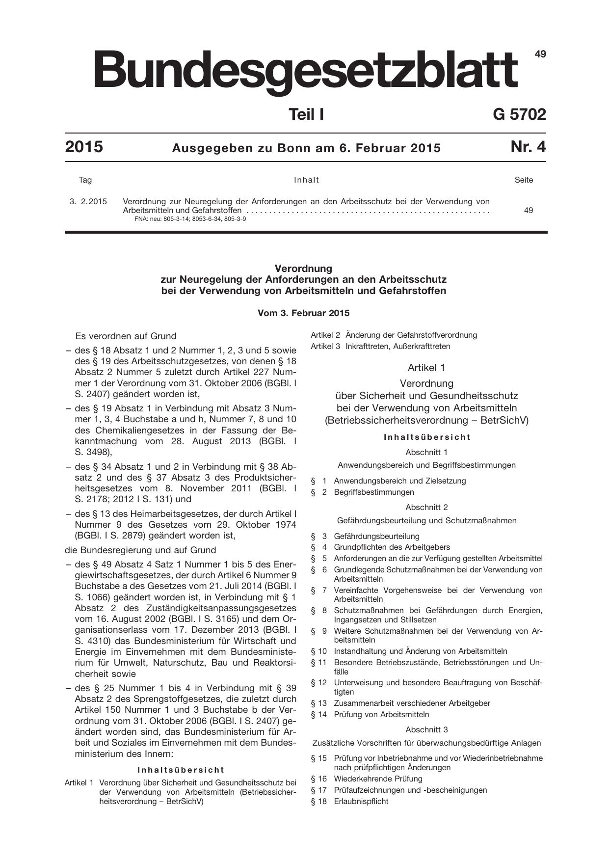BGBl. 2015, Seite 49 — Originalseite als Abbildung