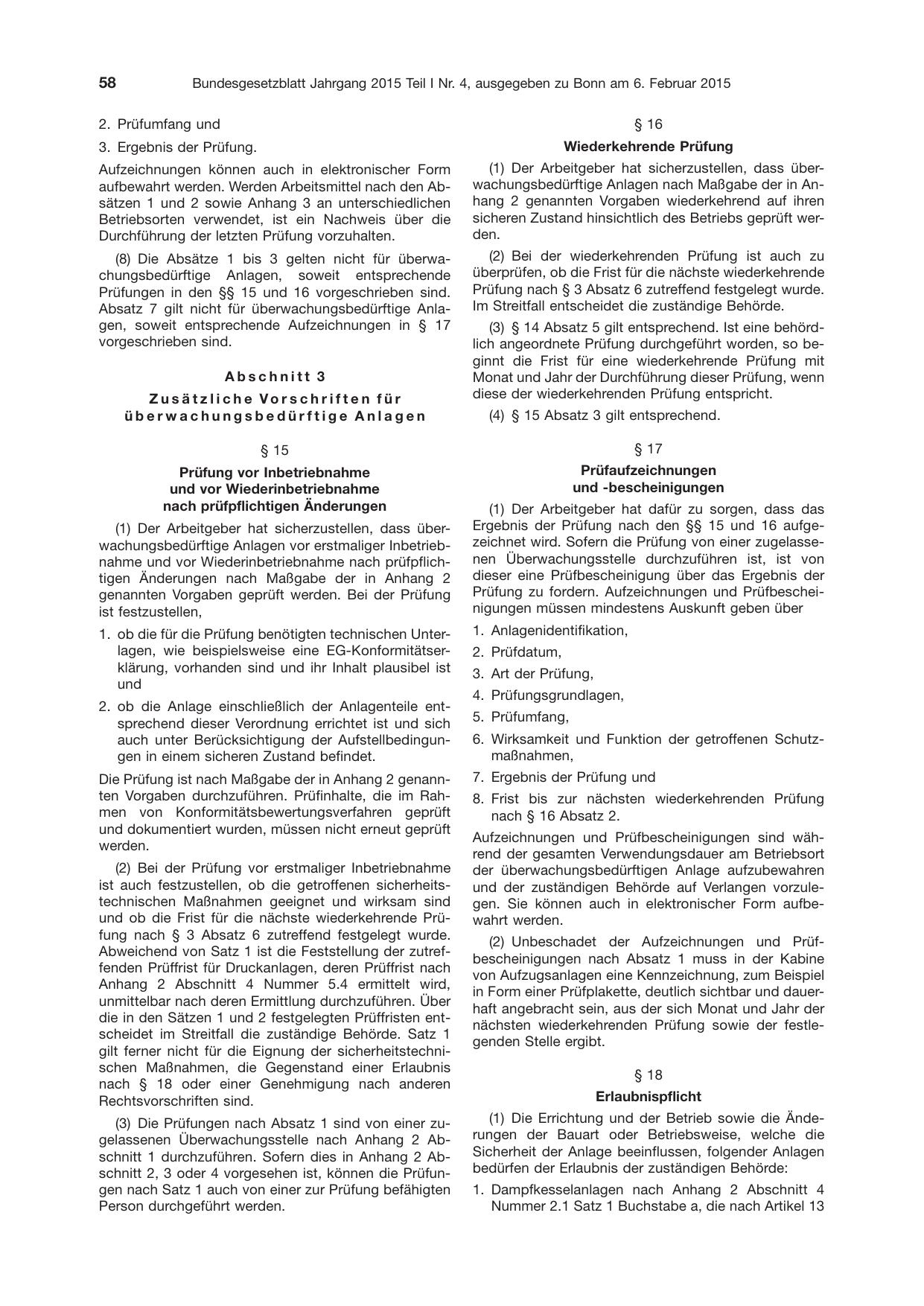 BGBl. 2015, Seite 58 — Originalseite als Abbildung