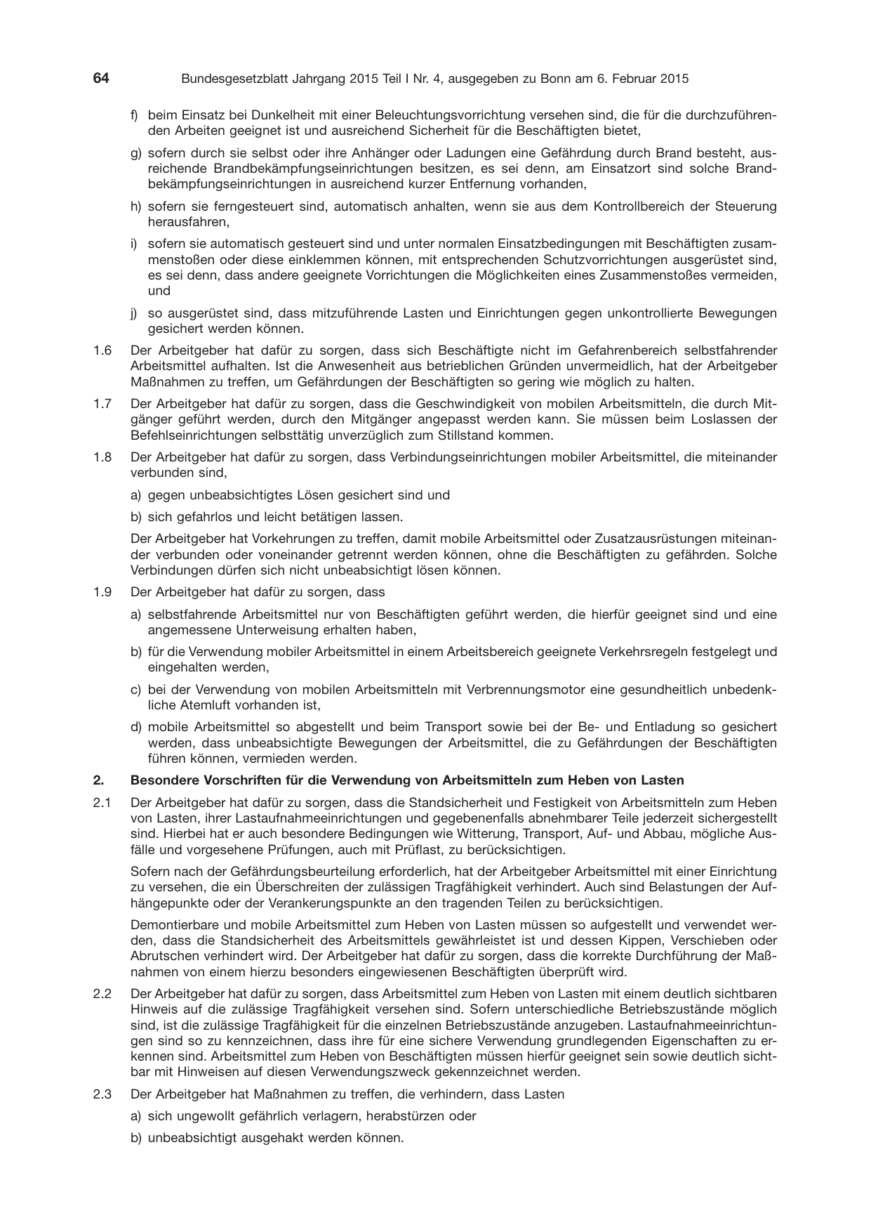 BGBl. 2015, Seite 64 — Originalseite als Abbildung