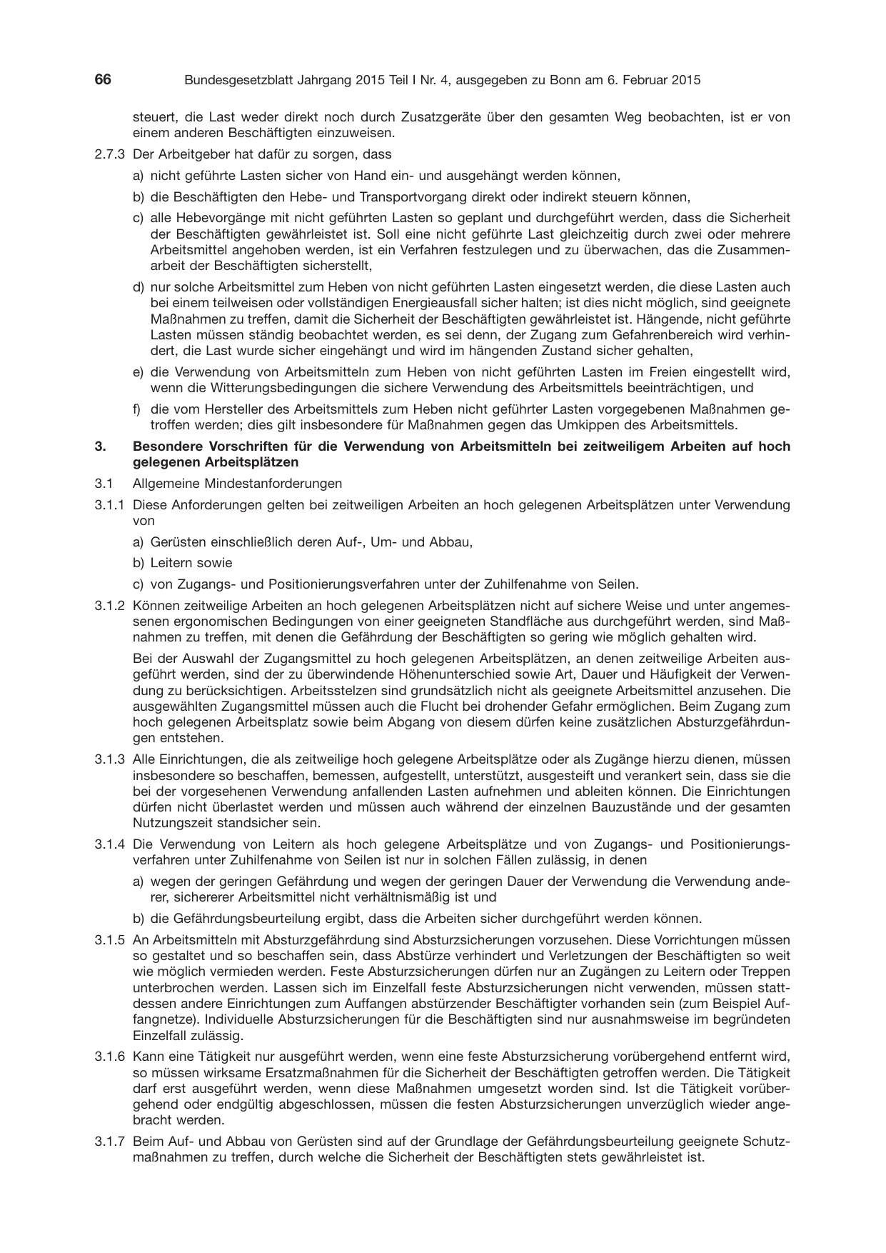 BGBl. 2015, Seite 66 — Originalseite als Abbildung