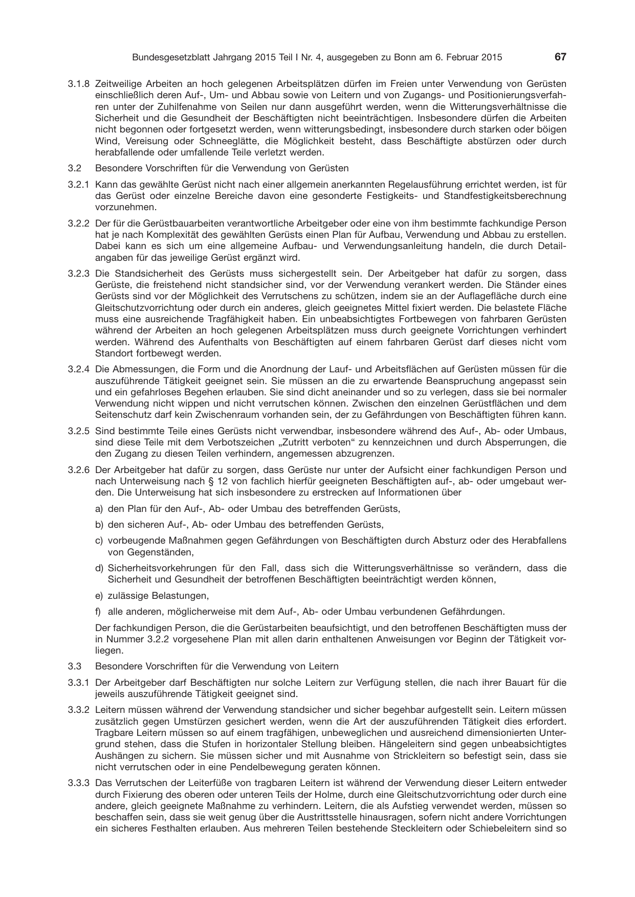 BGBl. 2015, Seite 67 — Originalseite als Abbildung