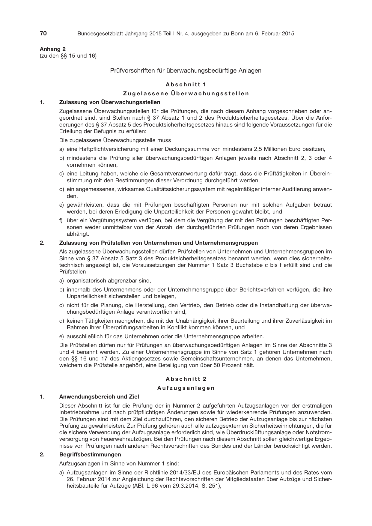 BGBl. 2015, Seite 70 — Originalseite als Abbildung