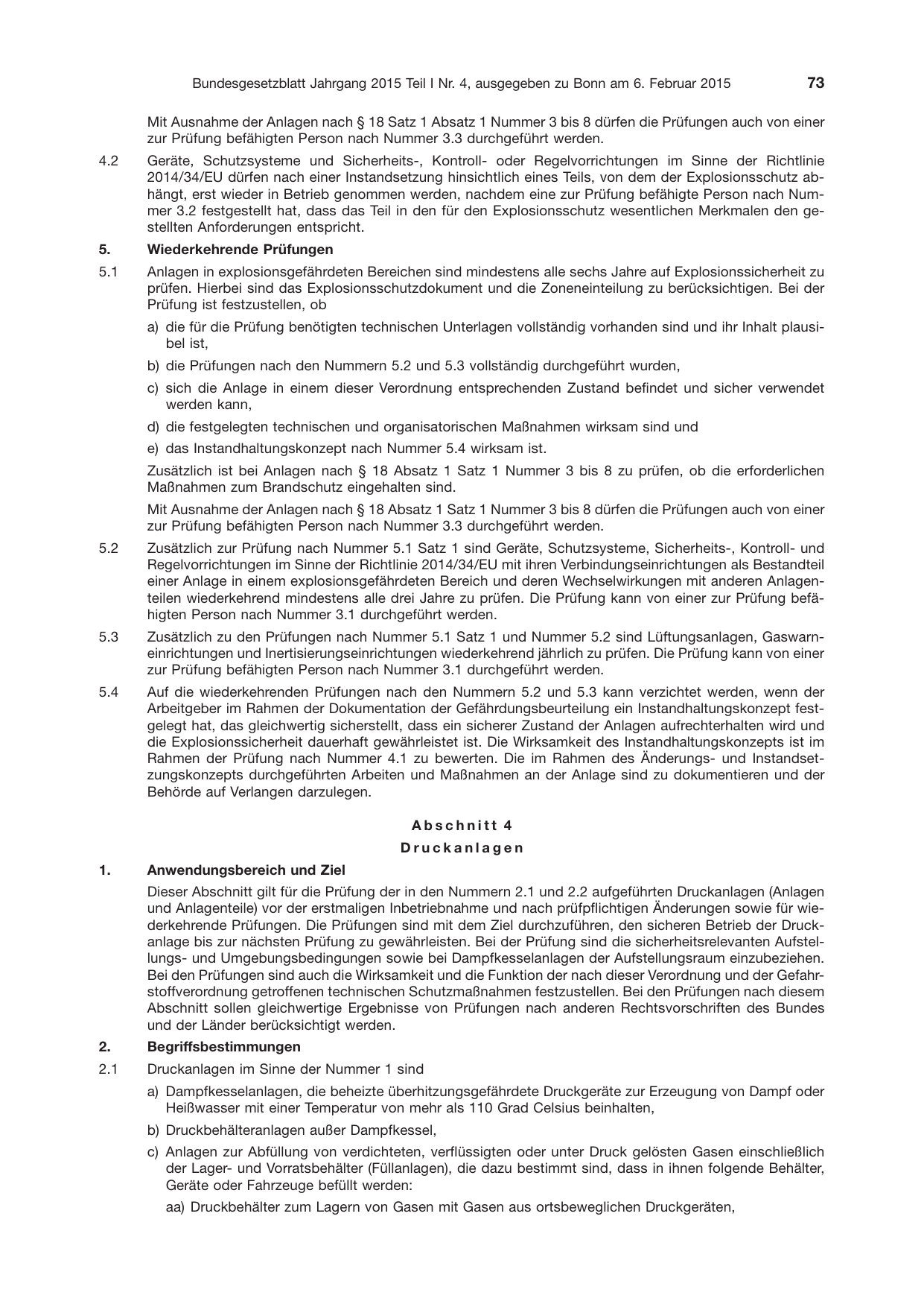 BGBl. 2015, Seite 73 — Originalseite als Abbildung