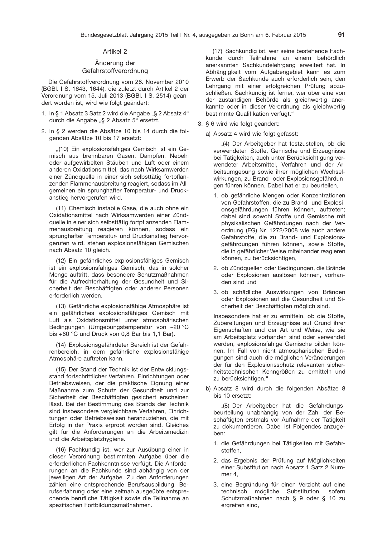 BGBl. 2015, Seite 91 — Originalseite als Abbildung