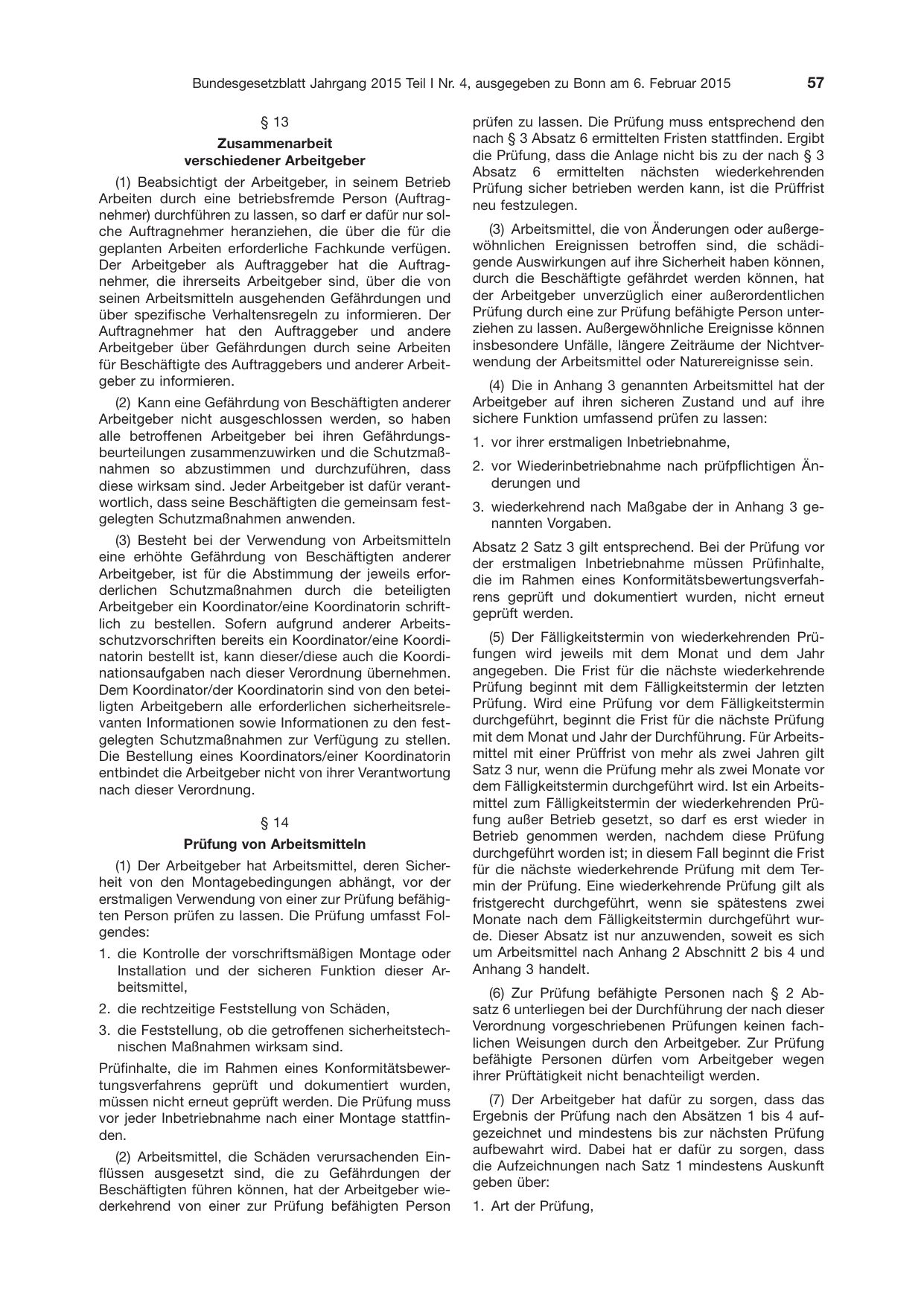 BGBl. 2015, Seite 57 — Originalseite als Abbildung
