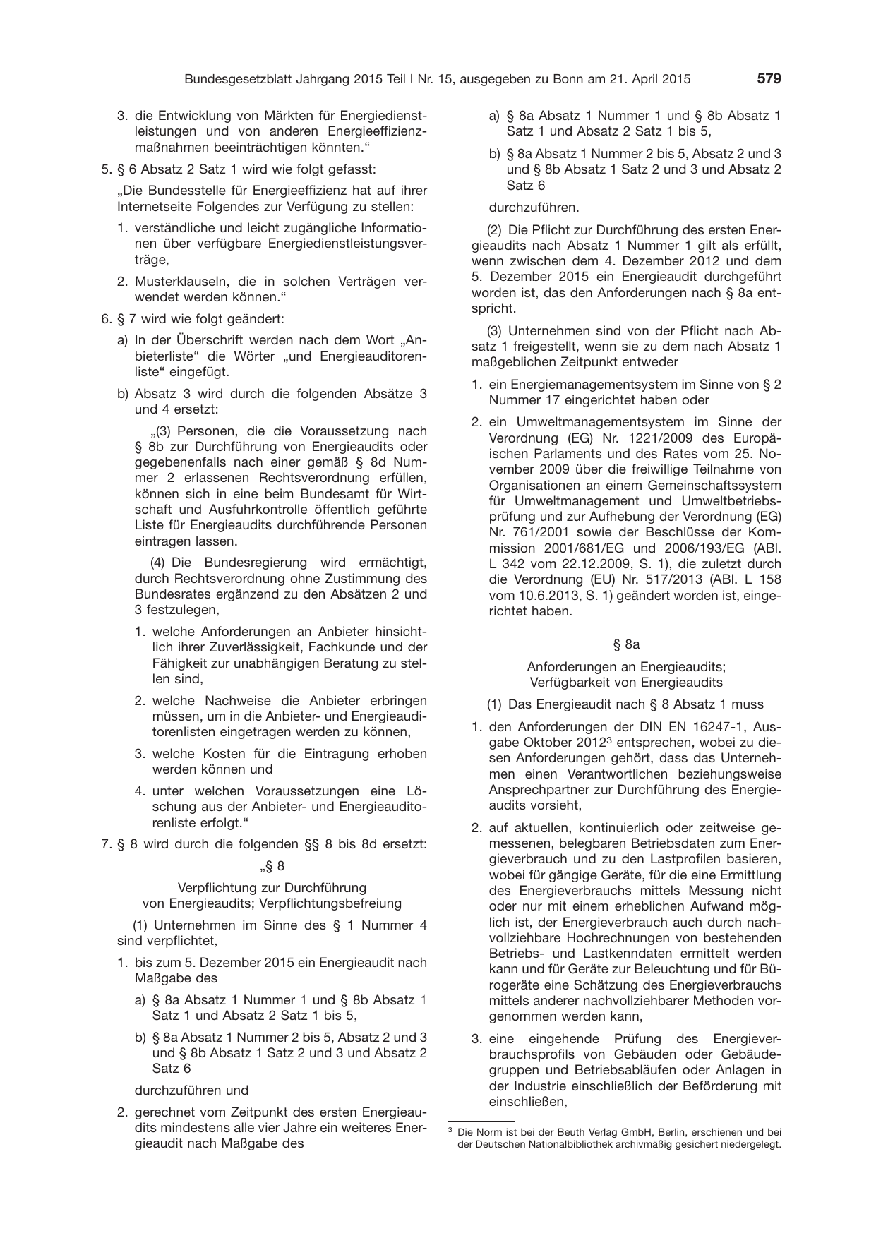 BGBl. 2015, Seite 579 — Originalseite als Abbildung