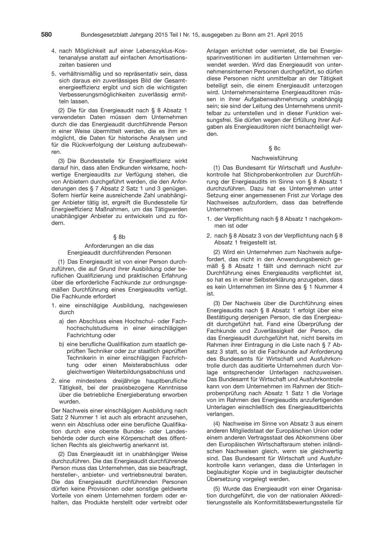BGBl. 2015, Seite 580 — Originalseite als Abbildung