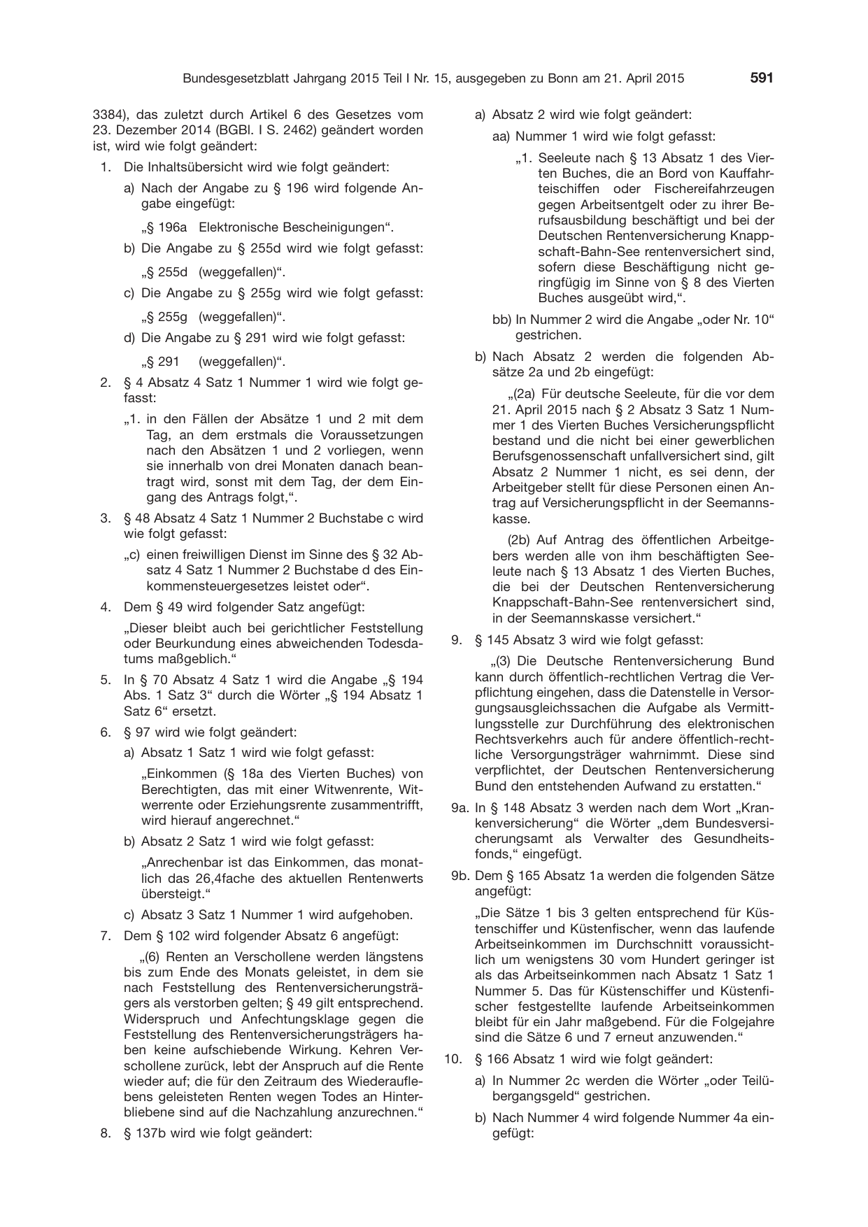 BGBl. 2015, Seite 591 — Originalseite als Abbildung