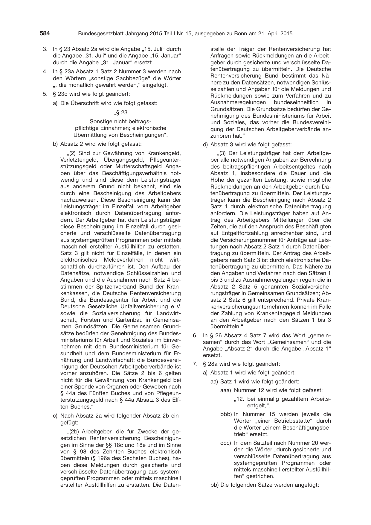 BGBl. 2015, Seite 584 — Originalseite als Abbildung
