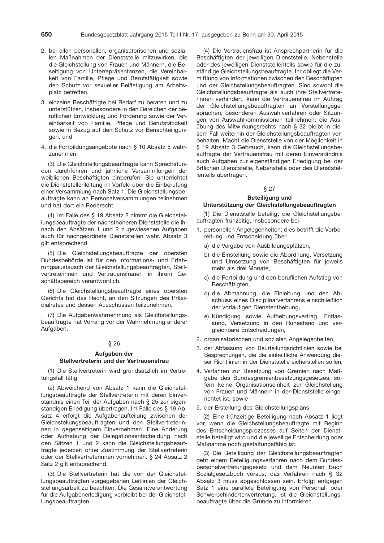 BGBl. 2015, Seite 650 — Originalseite als Abbildung