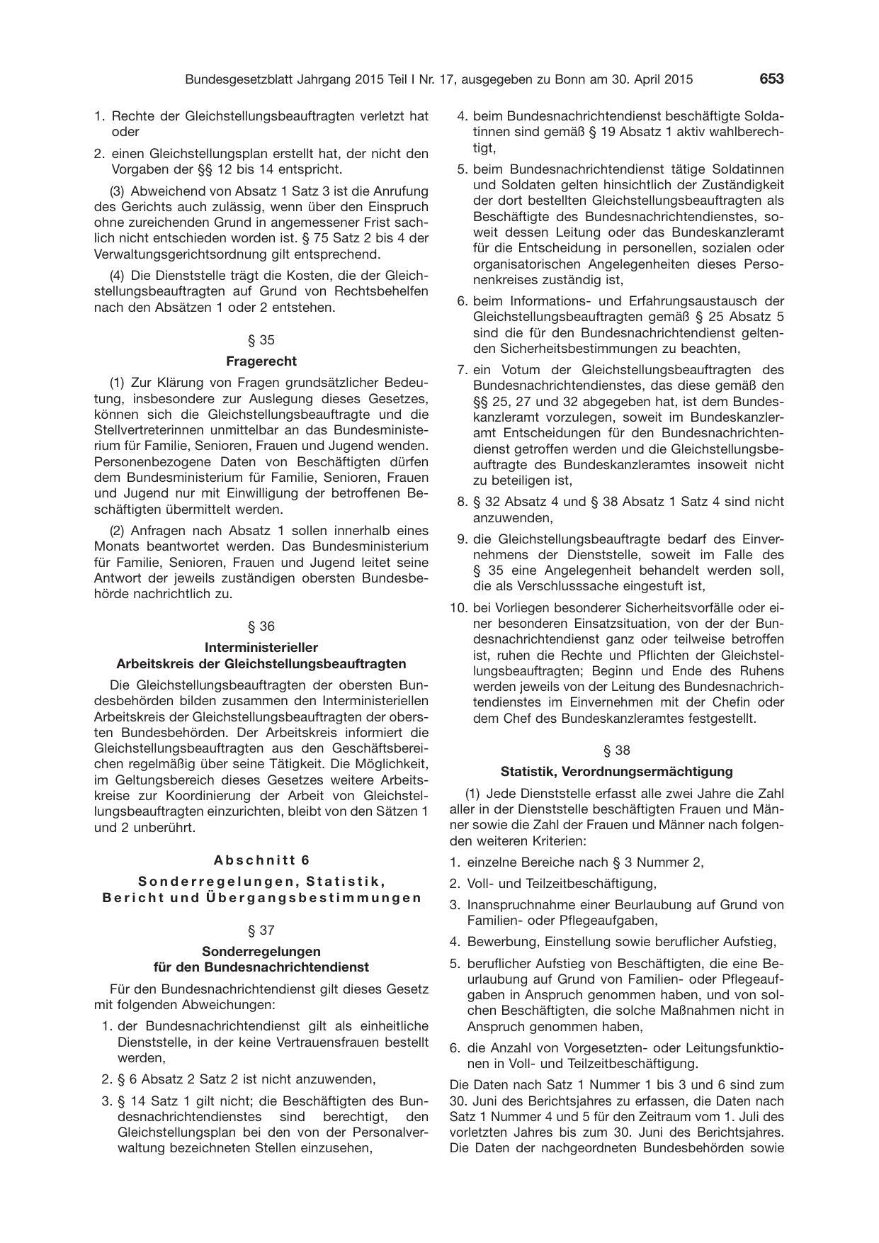 BGBl. 2015, Seite 653 — Originalseite als Abbildung
