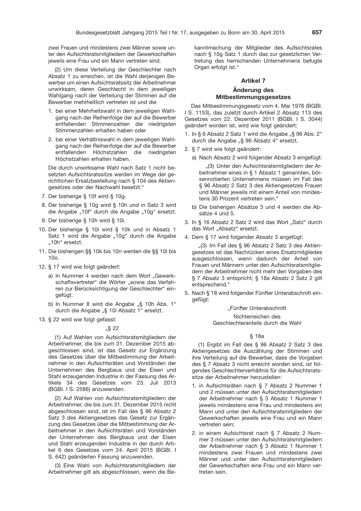 BGBl. 2015, Seite 657 — Originalseite als Abbildung