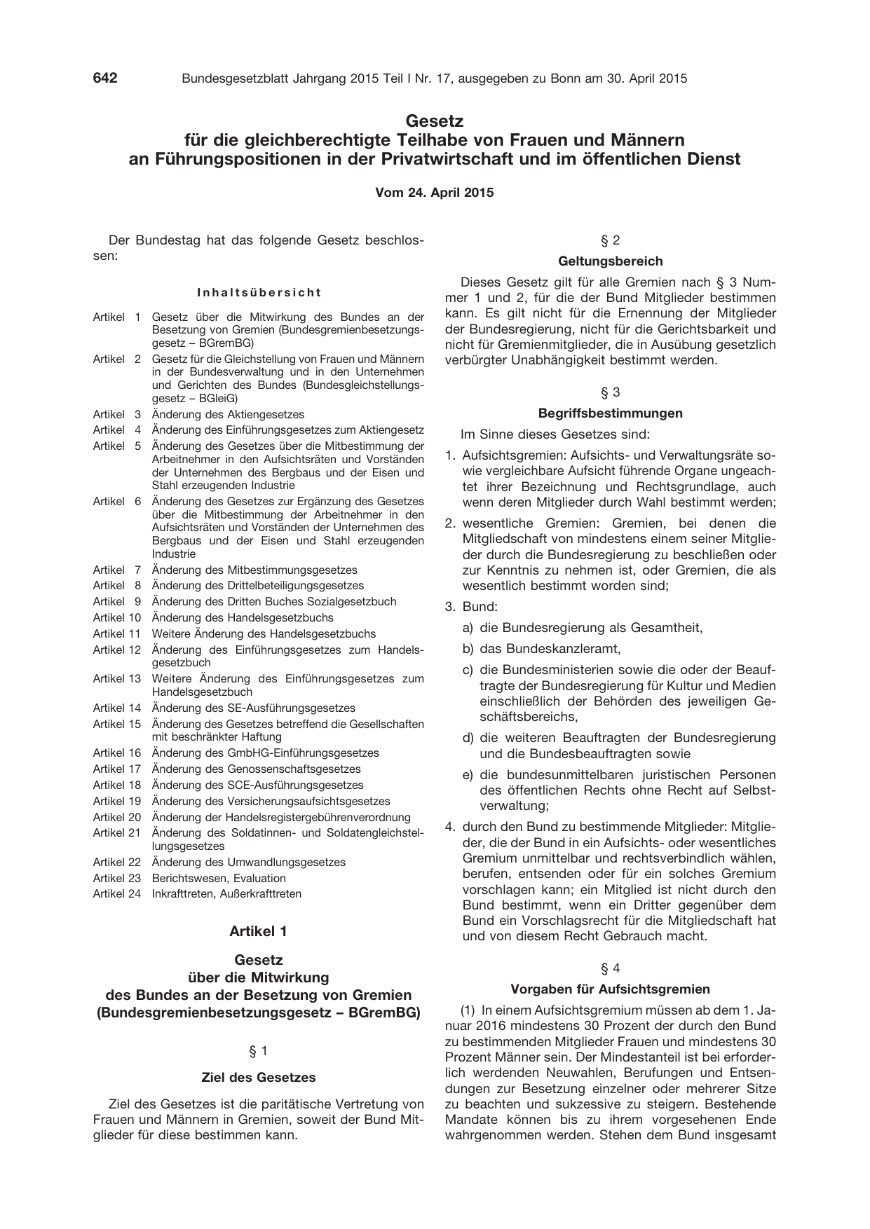 BGBl. 2015, Seite 642 — Originalseite als Abbildung