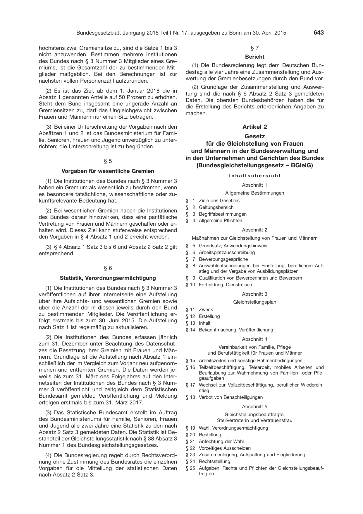 BGBl. 2015, Seite 643 — Originalseite als Abbildung