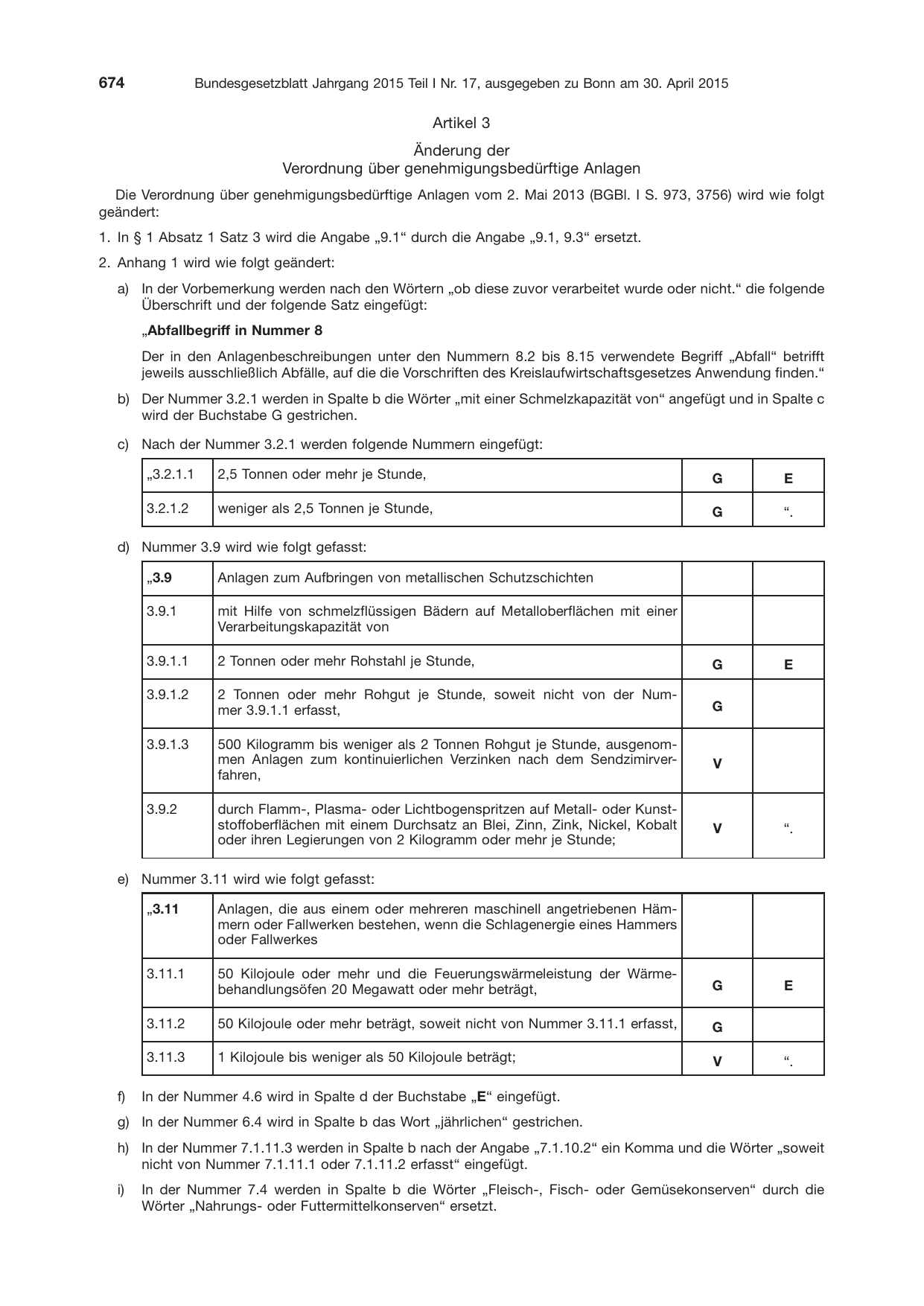 BGBl. 2015, Seite 674 — Originalseite als Abbildung