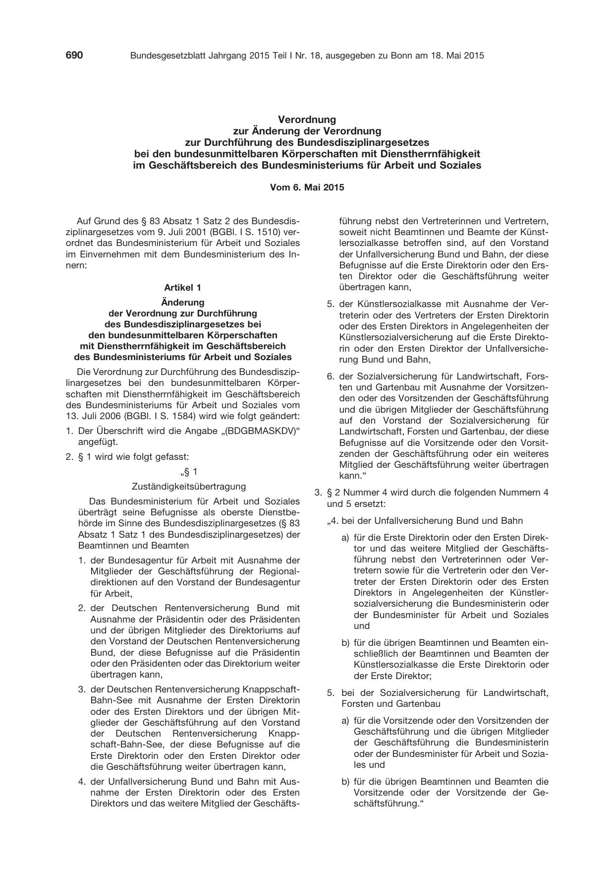BGBl. 2015, Seite 690 — Originalseite als Abbildung