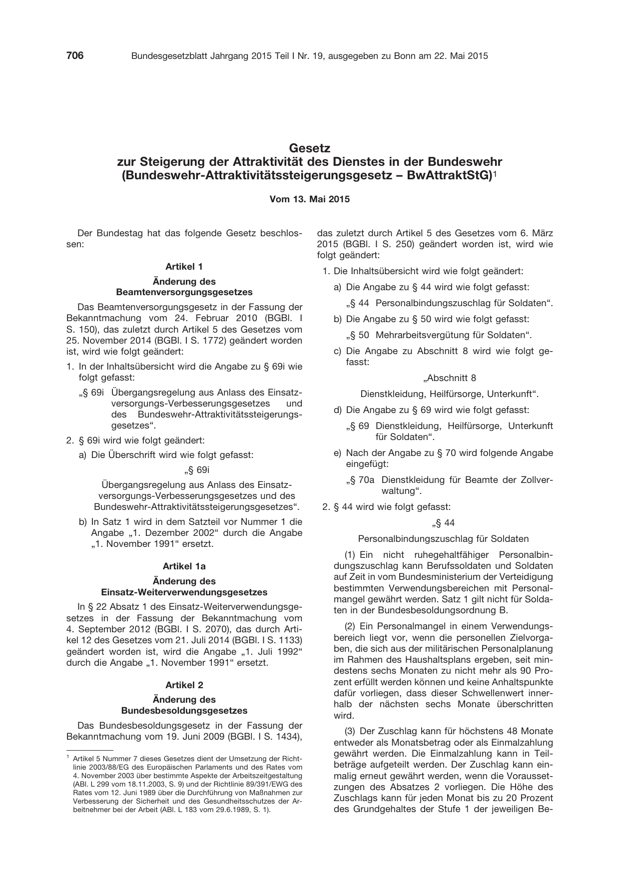 BGBl. 2015, Seite 706 — Originalseite als Abbildung
