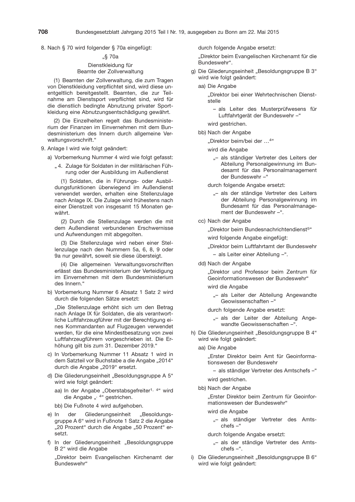 BGBl. 2015, Seite 708 — Originalseite als Abbildung