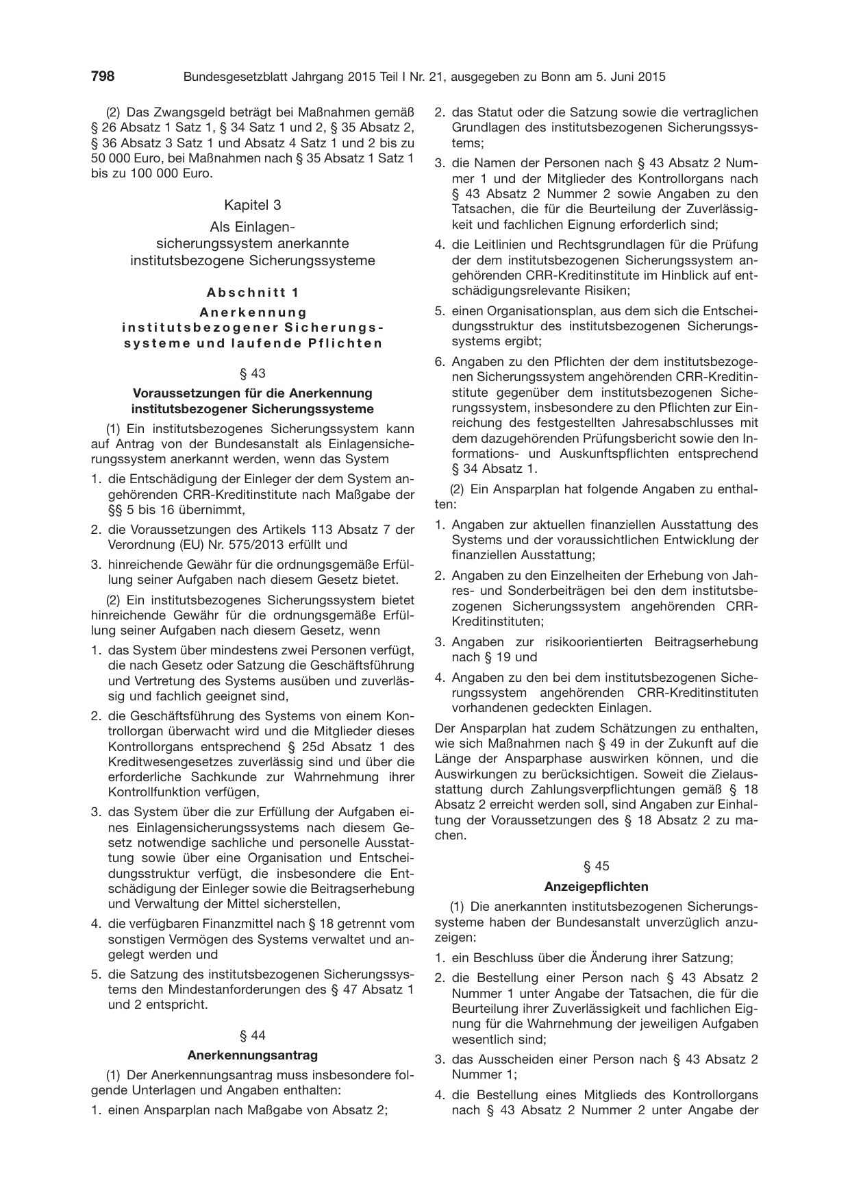 BGBl. 2015, Seite 798 — Originalseite als Abbildung