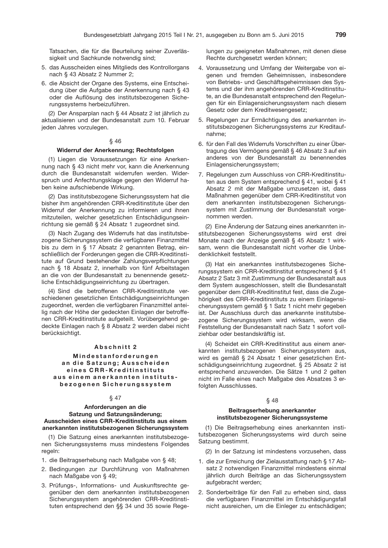 BGBl. 2015, Seite 799 — Originalseite als Abbildung