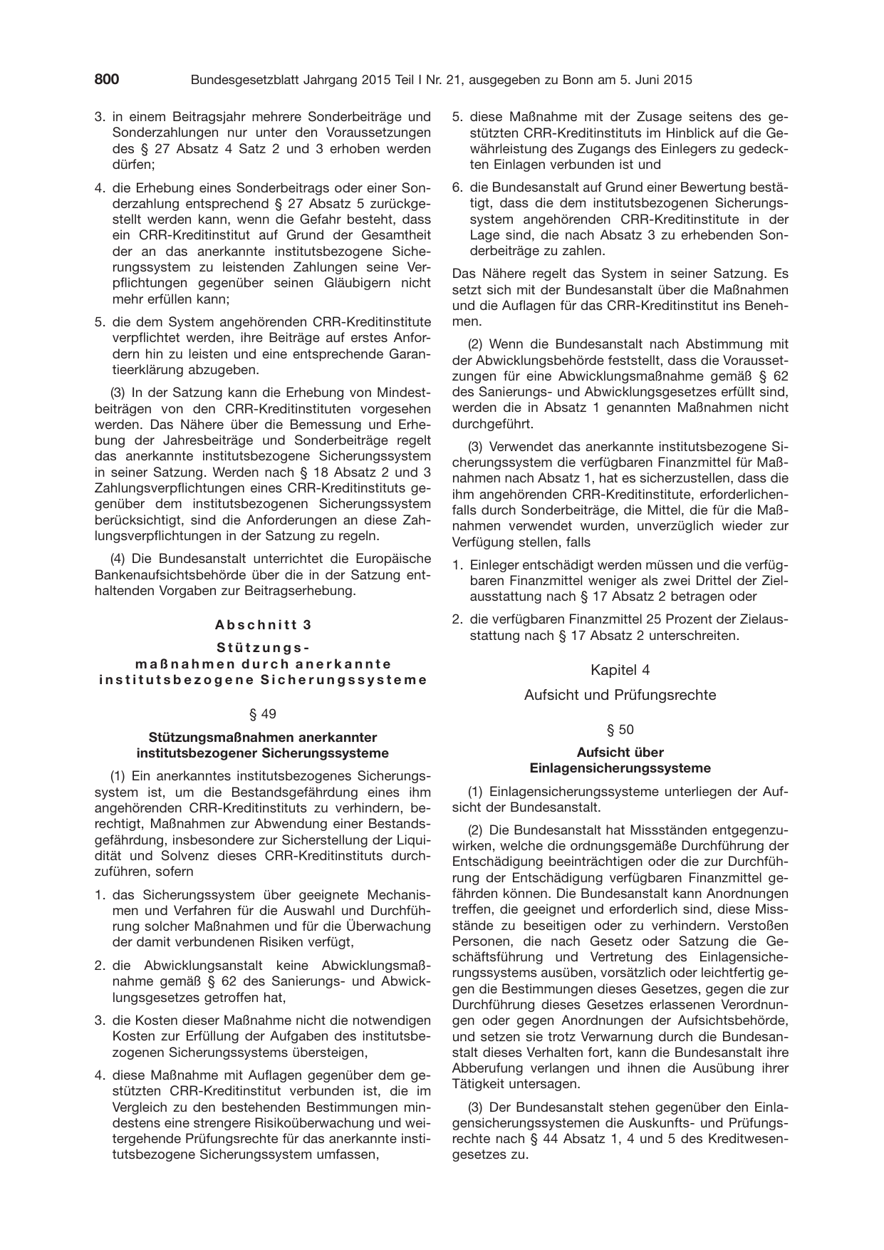 BGBl. 2015, Seite 800 — Originalseite als Abbildung