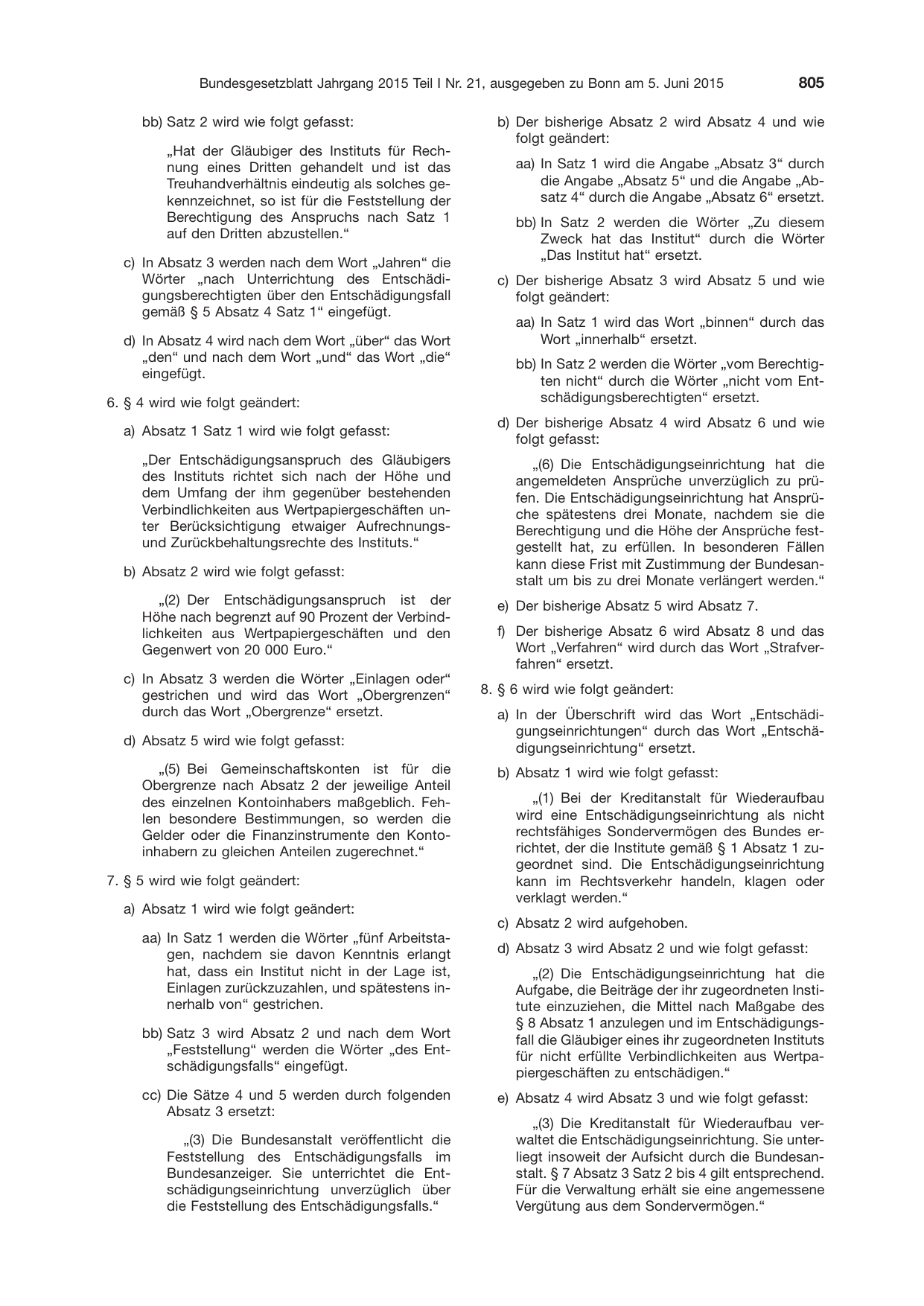 BGBl. 2015, Seite 805 — Originalseite als Abbildung