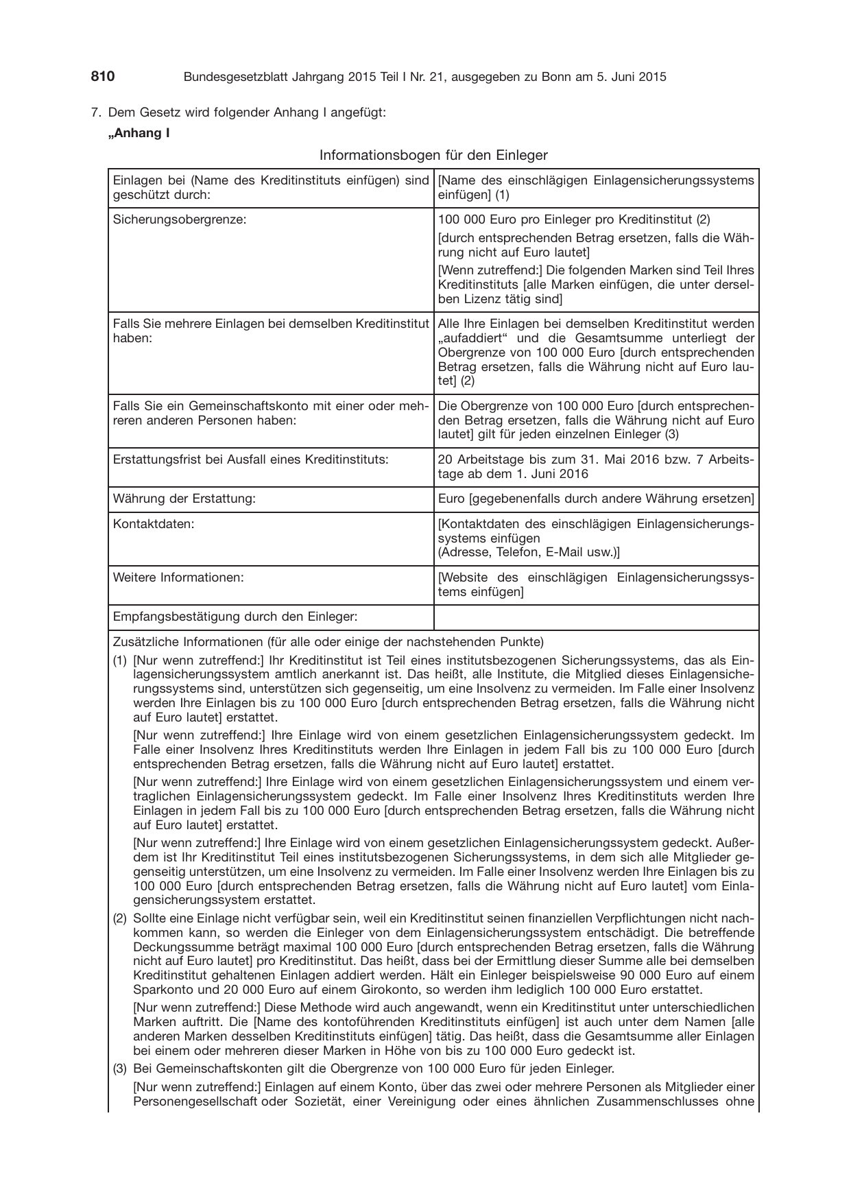 BGBl. 2015, Seite 810 — Originalseite als Abbildung