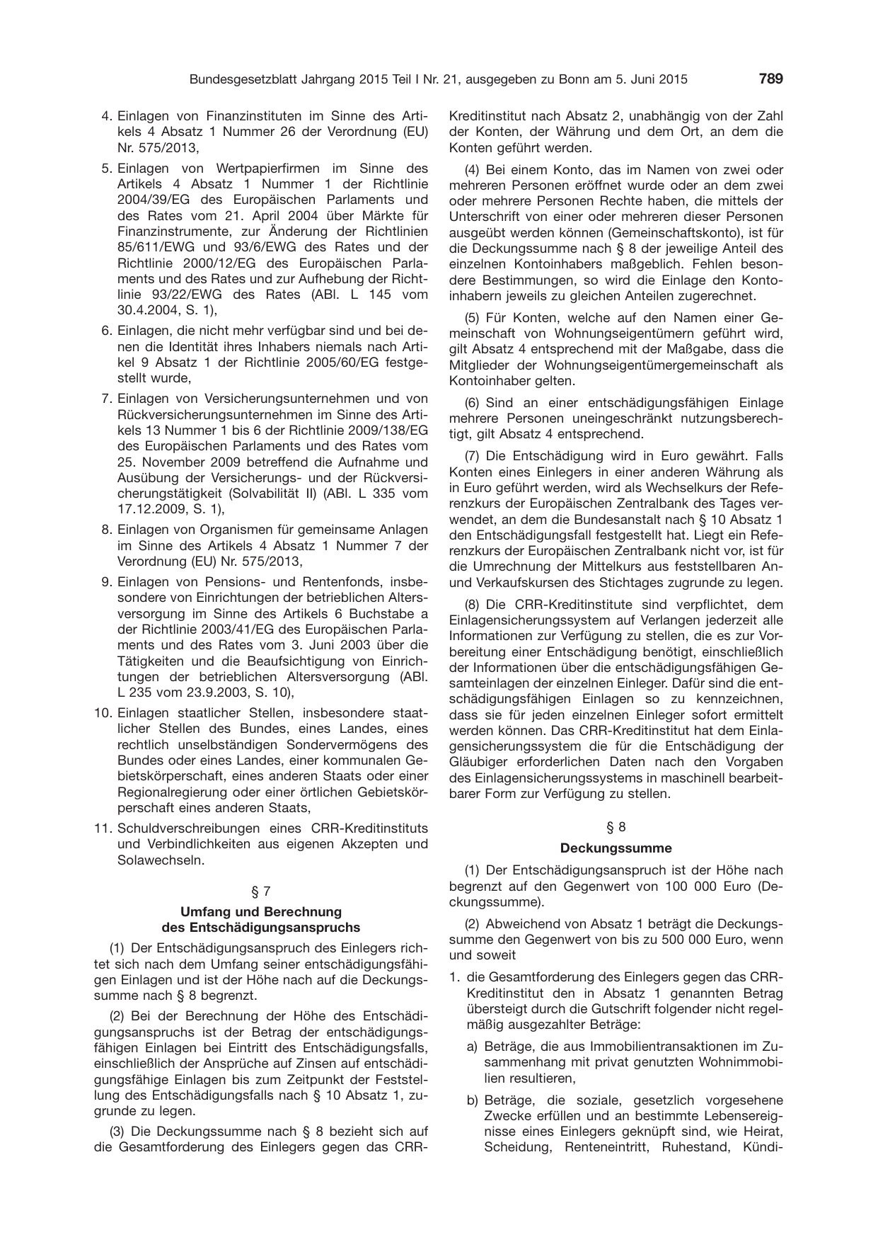 BGBl. 2015, Seite 789 — Originalseite als Abbildung