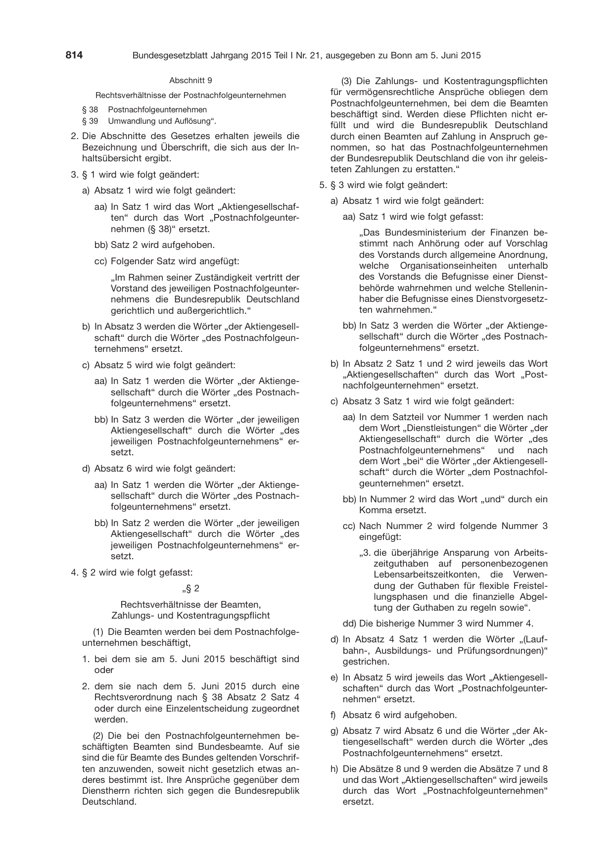 BGBl. 2015, Seite 814 — Originalseite als Abbildung