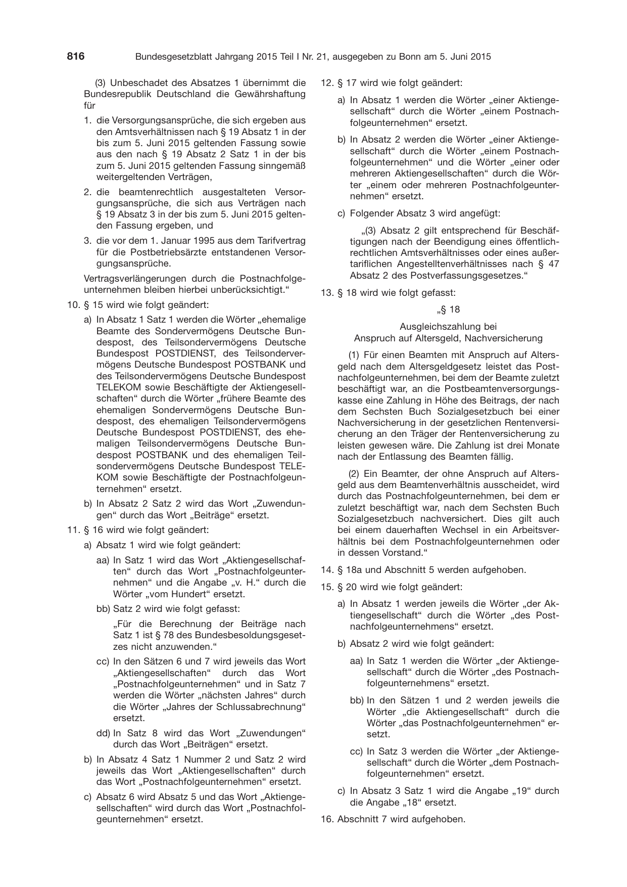 BGBl. 2015, Seite 816 — Originalseite als Abbildung