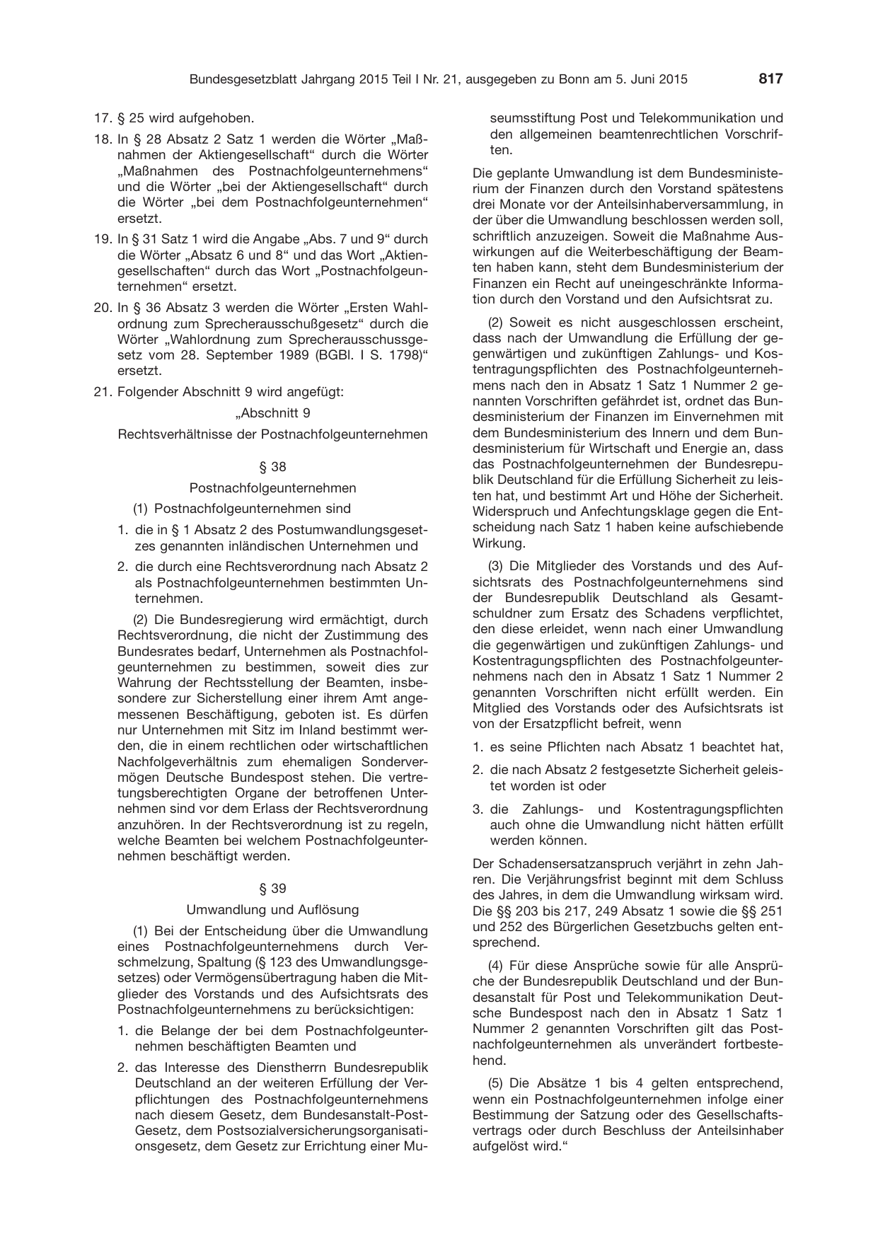 BGBl. 2015, Seite 817 — Originalseite als Abbildung