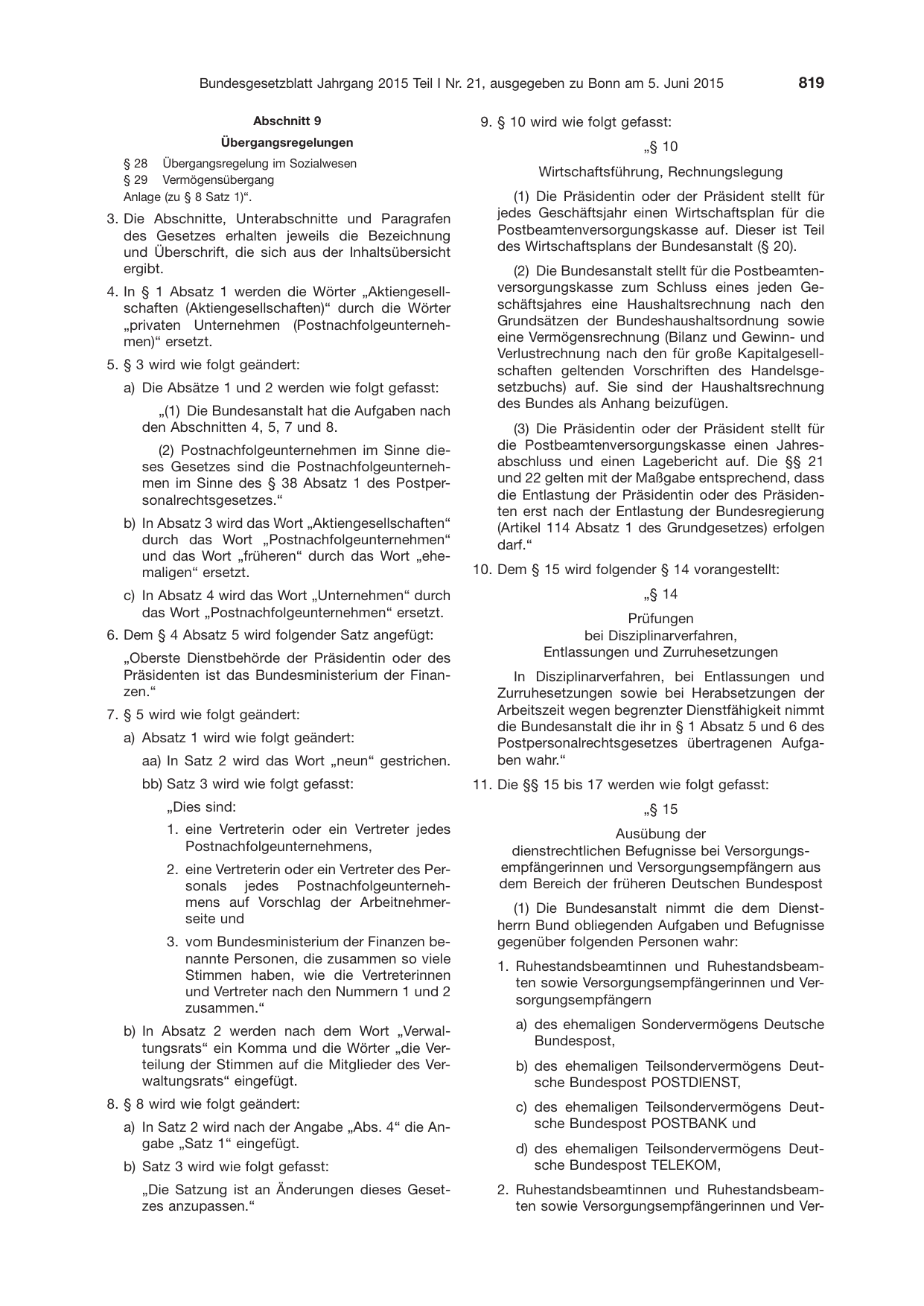 BGBl. 2015, Seite 819 — Originalseite als Abbildung