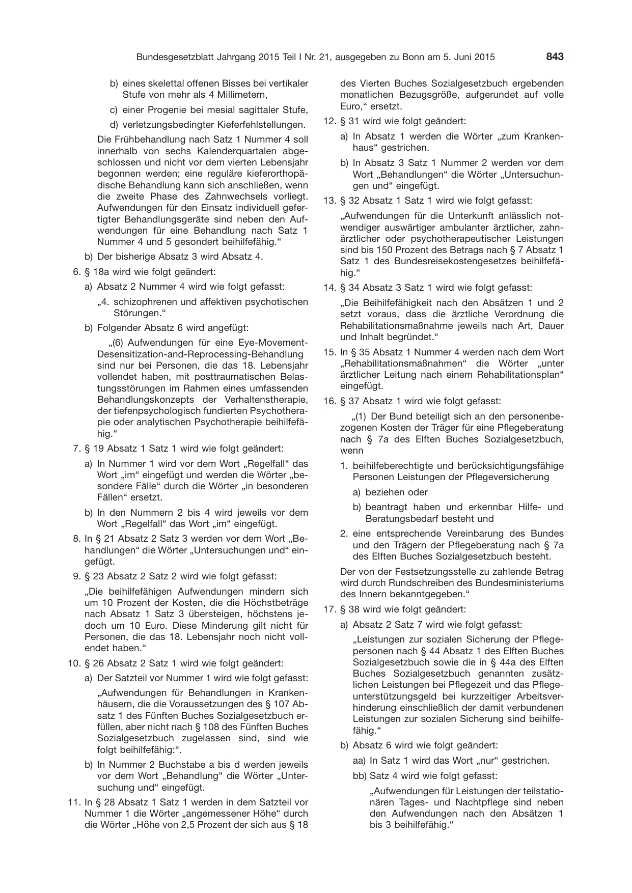 BGBl. 2015, Seite 843 — Originalseite als Abbildung