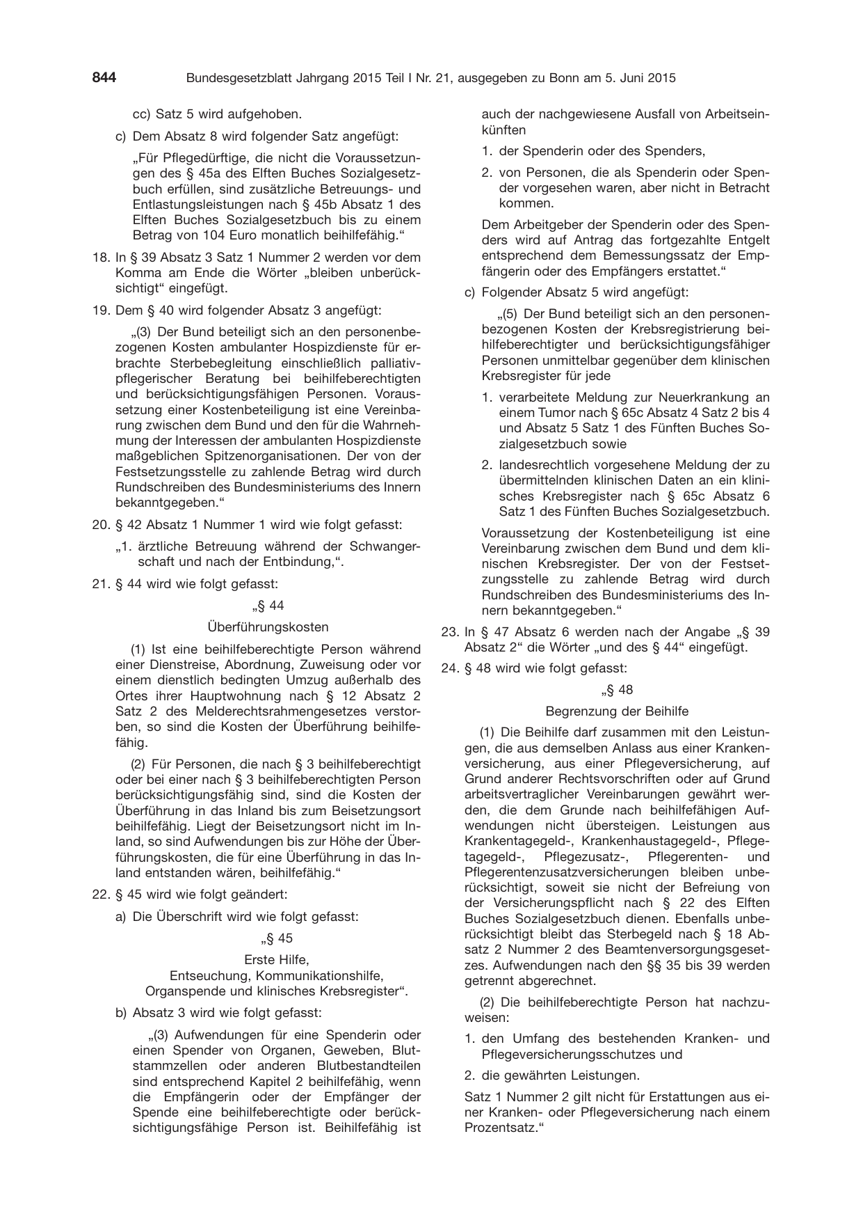 BGBl. 2015, Seite 844 — Originalseite als Abbildung