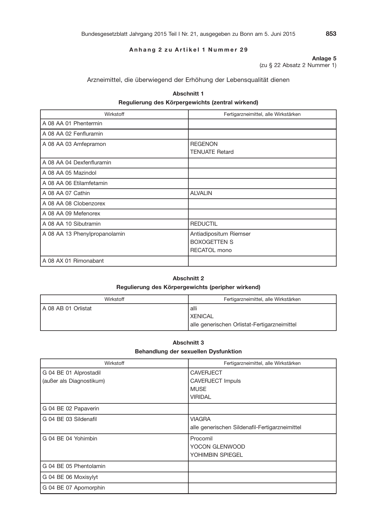 BGBl. 2015, Seite 853 — Originalseite als Abbildung