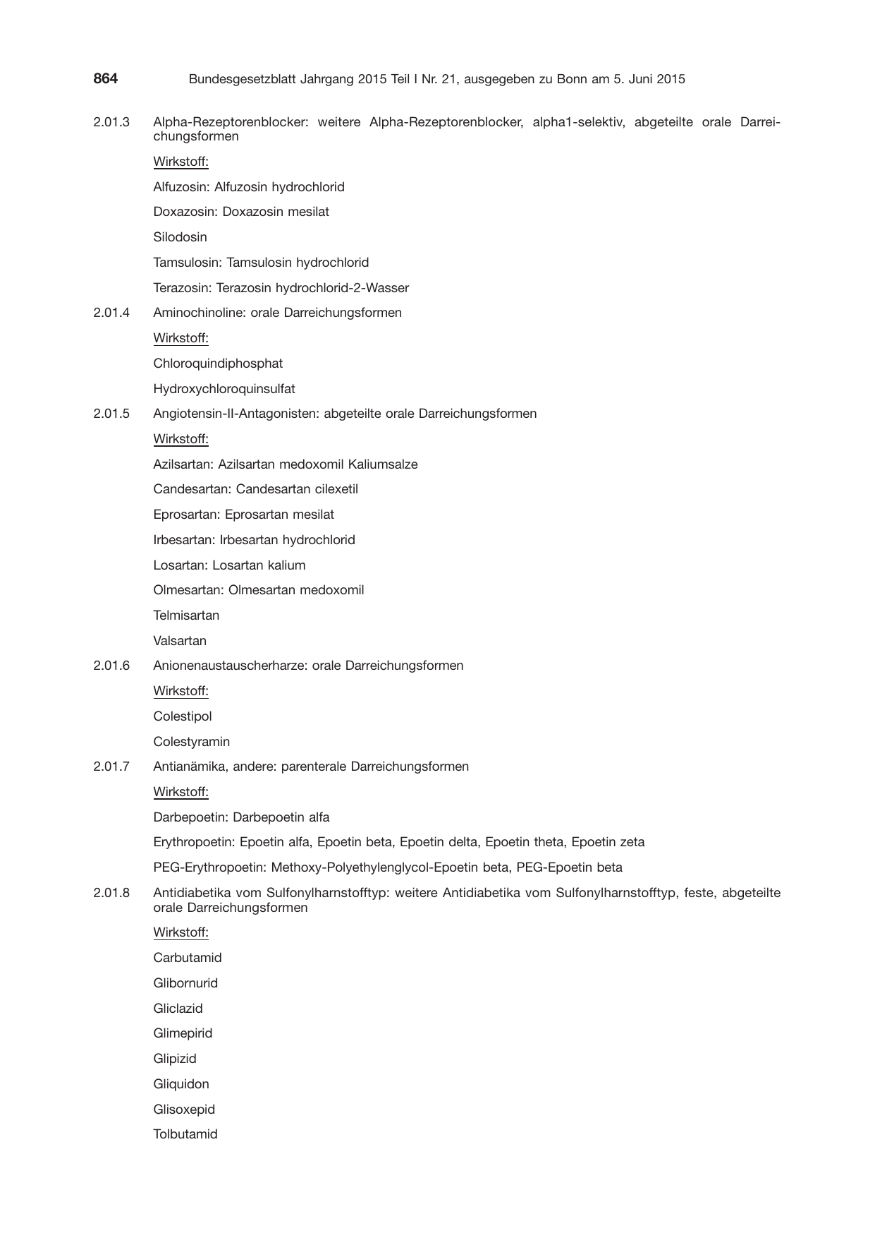 BGBl. 2015, Seite 864 — Originalseite als Abbildung