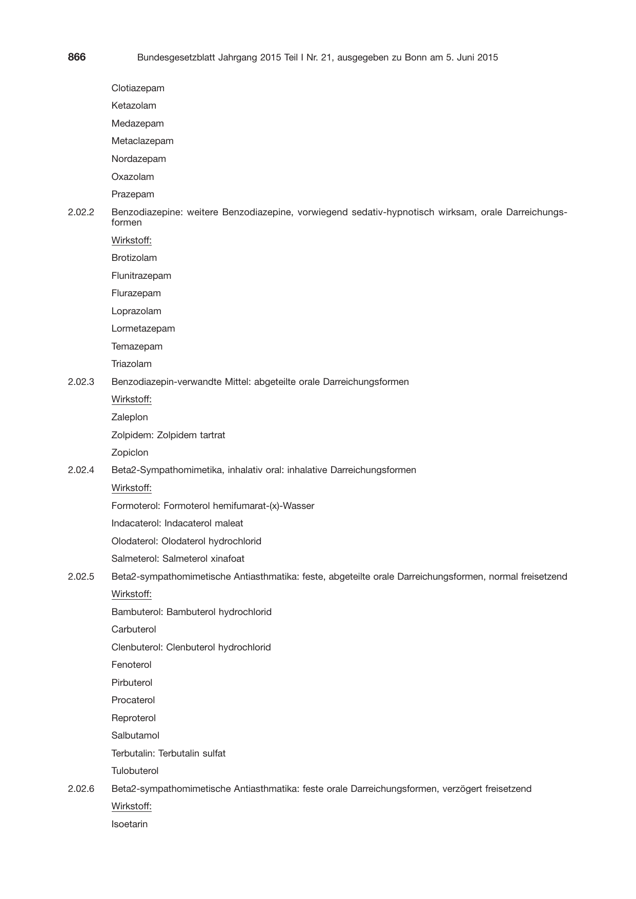 BGBl. 2015, Seite 866 — Originalseite als Abbildung