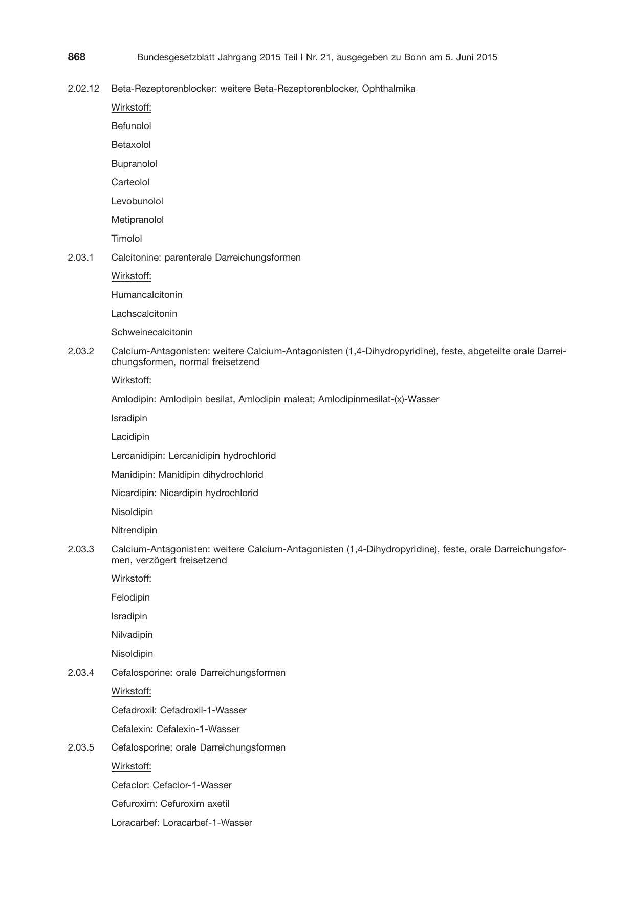 BGBl. 2015, Seite 868 — Originalseite als Abbildung